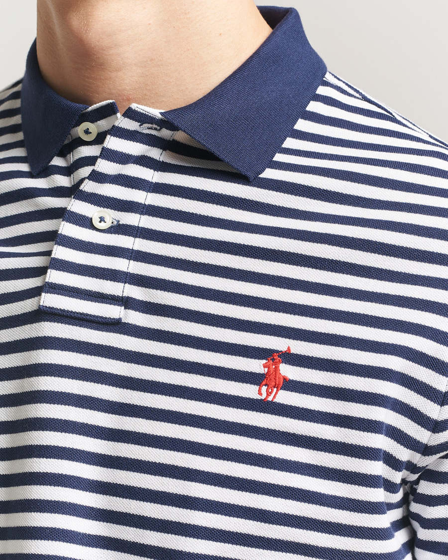 Mies | Pikeet | Polo Ralph Lauren | Custom Slim Fit Striped Polo Navy/White