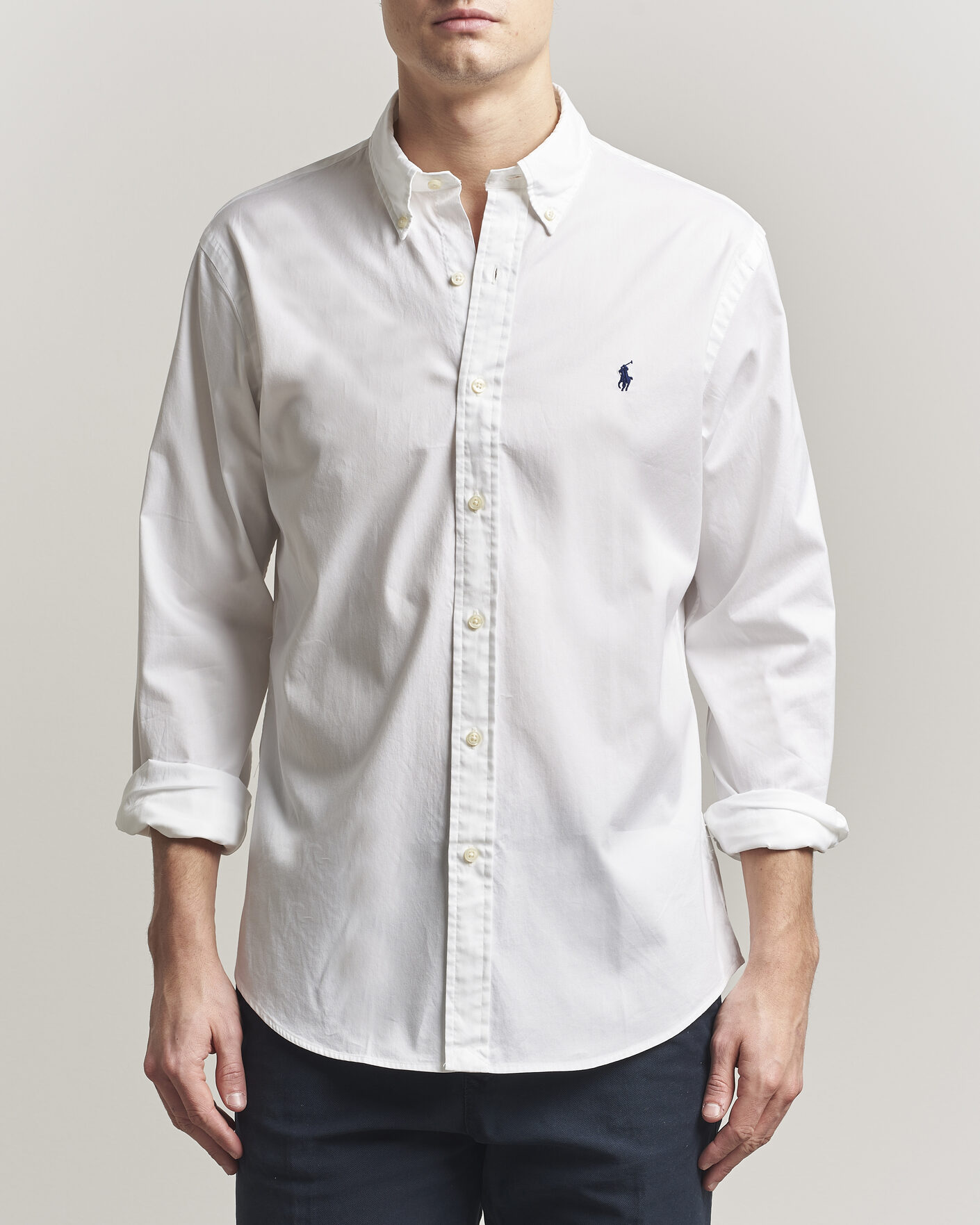 Mies | Kauluspaidat | Polo Ralph Lauren | Custom Fit Garment Twill Shirt White