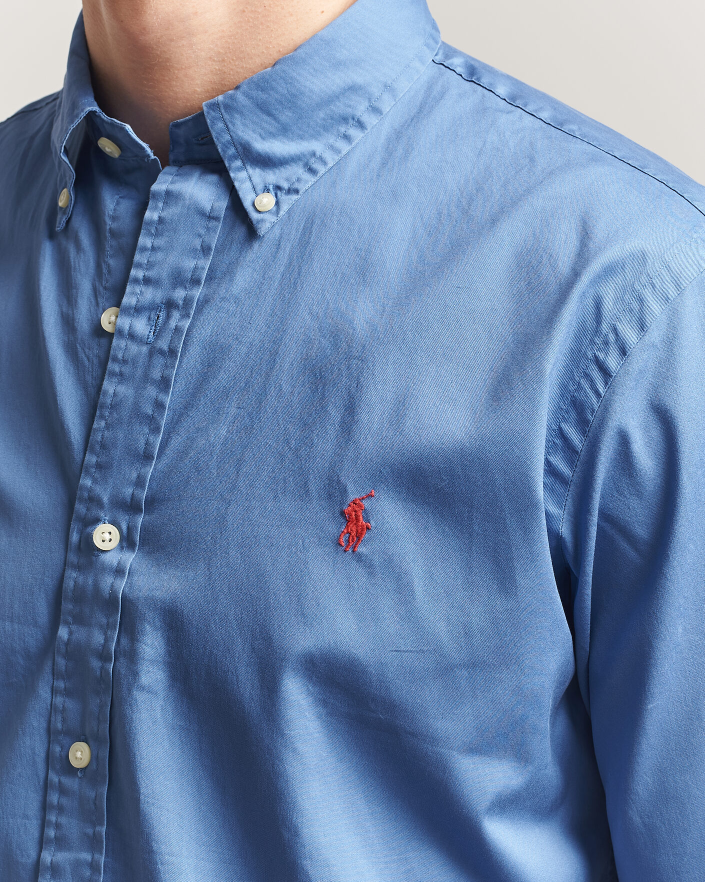 Mies | Kauluspaidat | Polo Ralph Lauren | Custom Fit Garment Twill Shirt Nimes Blue