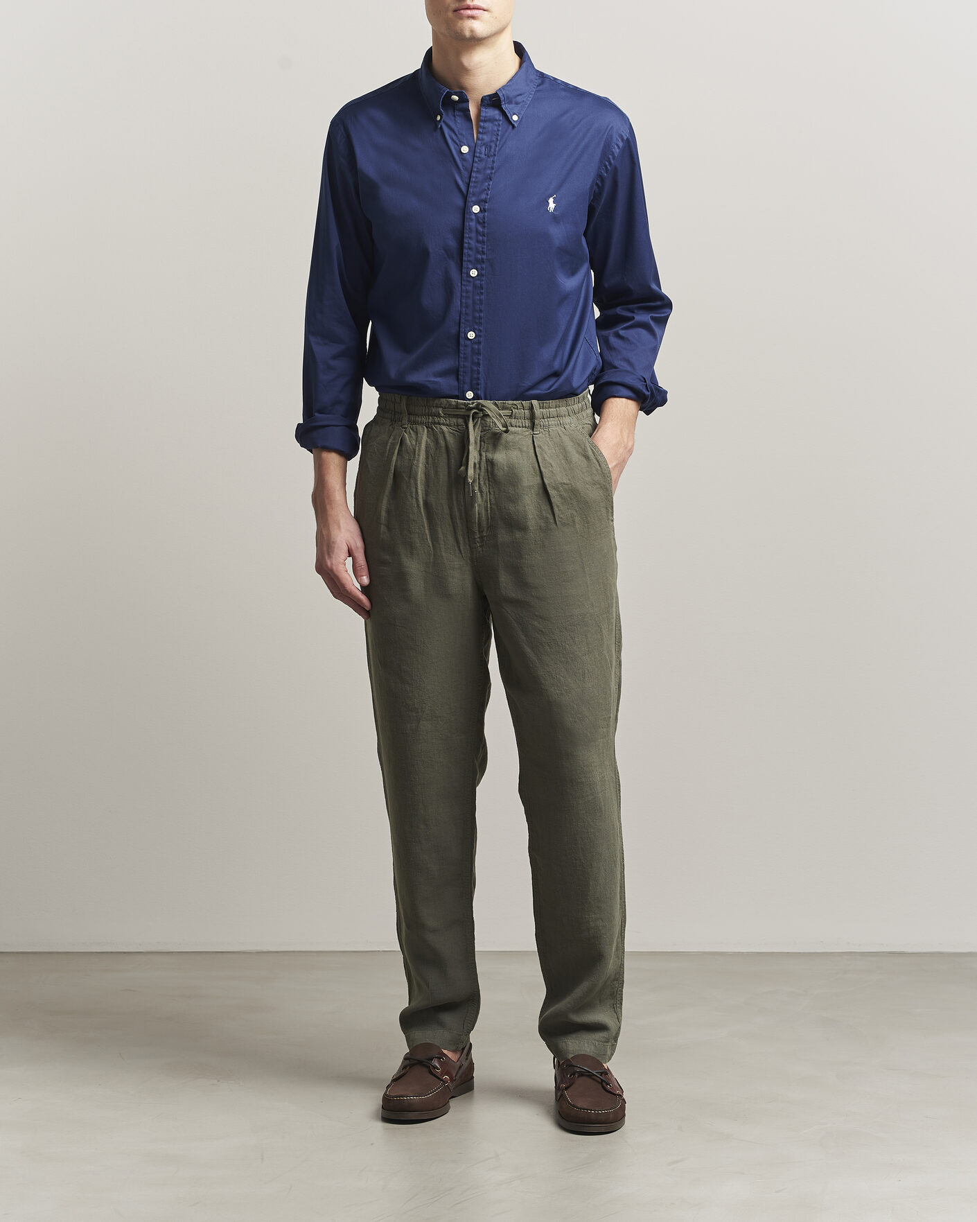 Mies | Kauluspaidat | Polo Ralph Lauren | Custom Fit Garment Twill Shirt Newport Navy