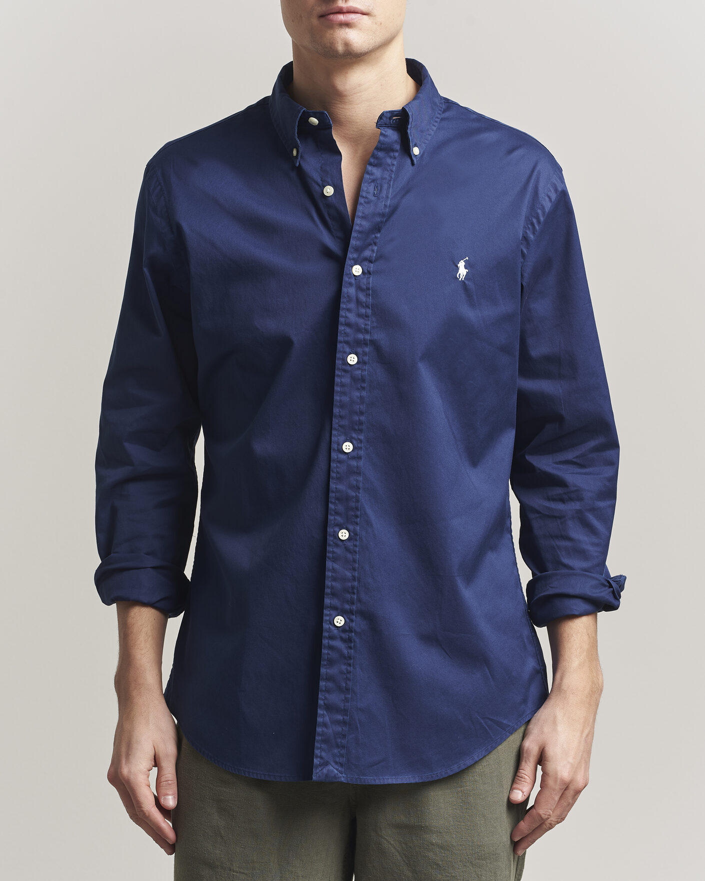 Mies | Kauluspaidat | Polo Ralph Lauren | Custom Fit Garment Twill Shirt Newport Navy