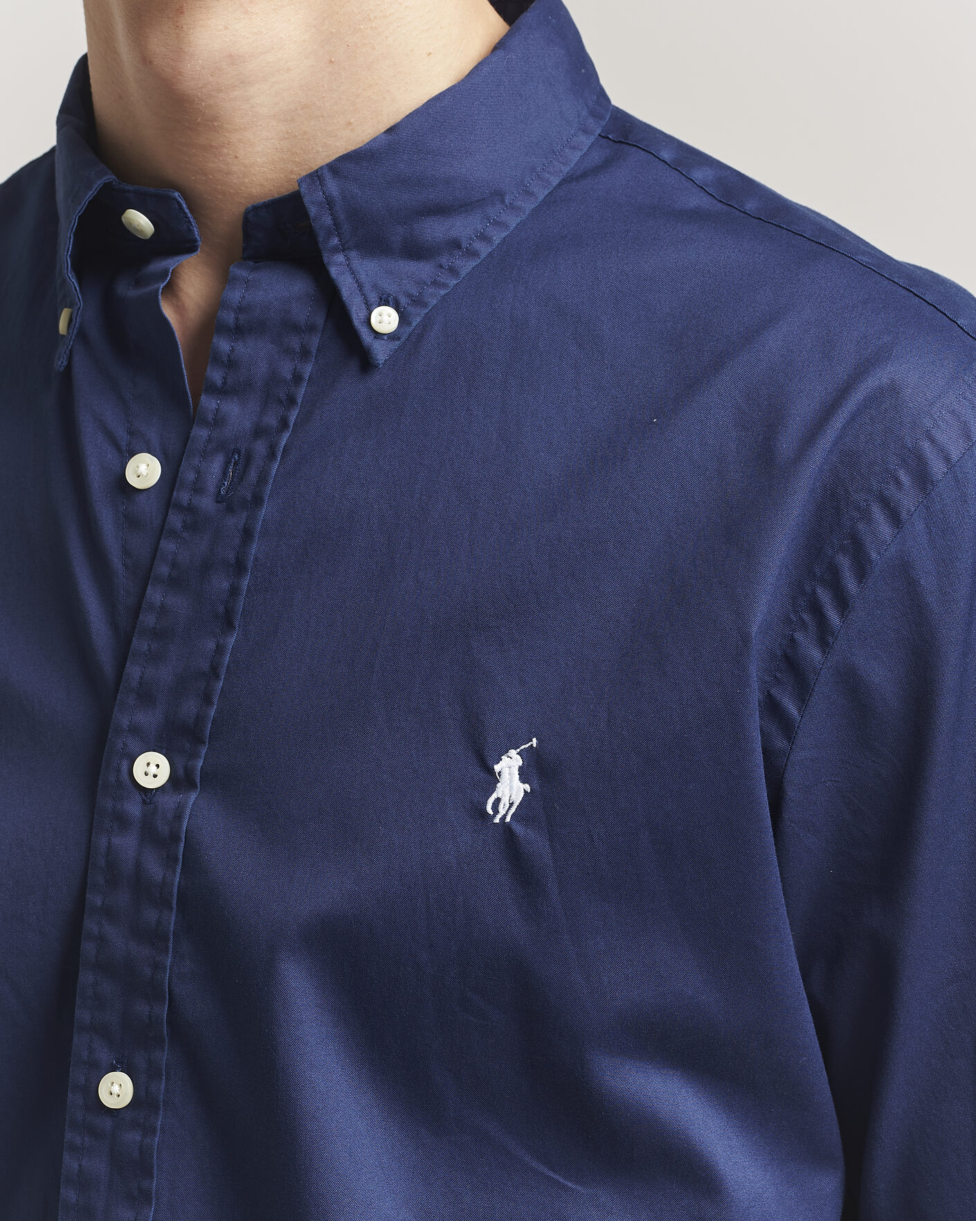 Mies | Kauluspaidat | Polo Ralph Lauren | Custom Fit Garment Twill Shirt Newport Navy