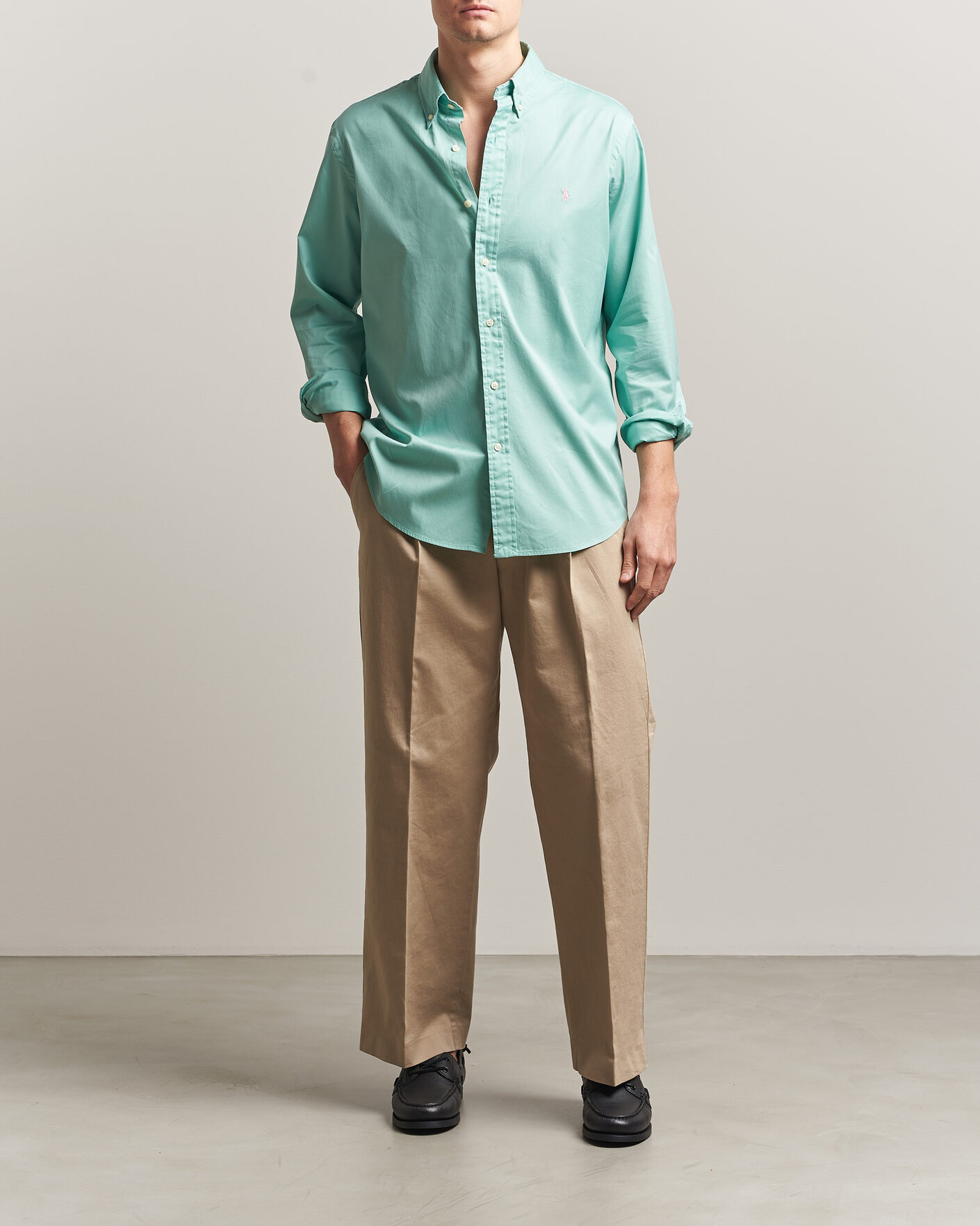 Mies | Kauluspaidat | Polo Ralph Lauren | Custom Fit Garment Twill Shirt Celadon