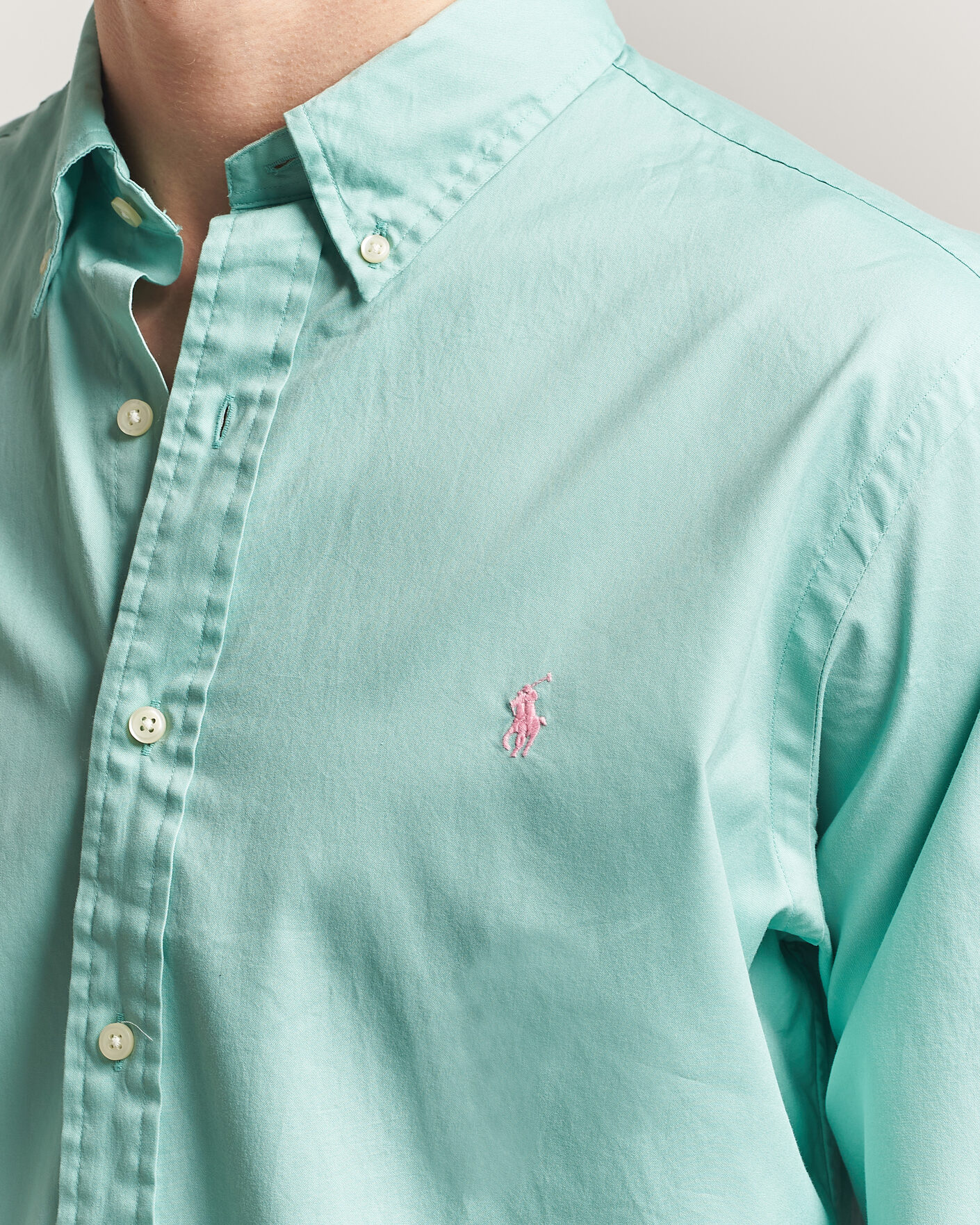 Mies | Kauluspaidat | Polo Ralph Lauren | Custom Fit Garment Twill Shirt Celadon