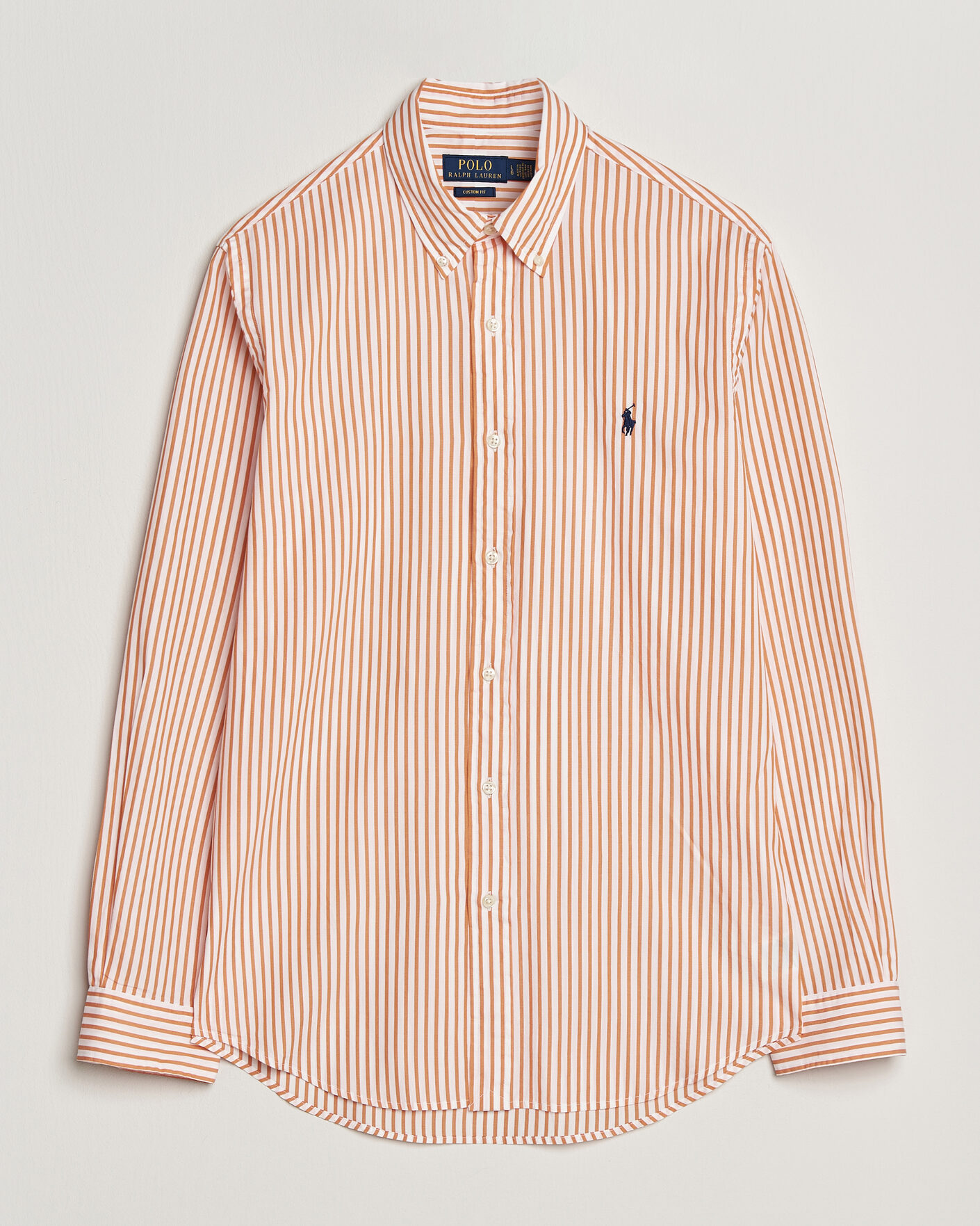 Mies | Kauluspaidat | Polo Ralph Lauren | Custom Fit Poplin Striped Shirt Kona Orange