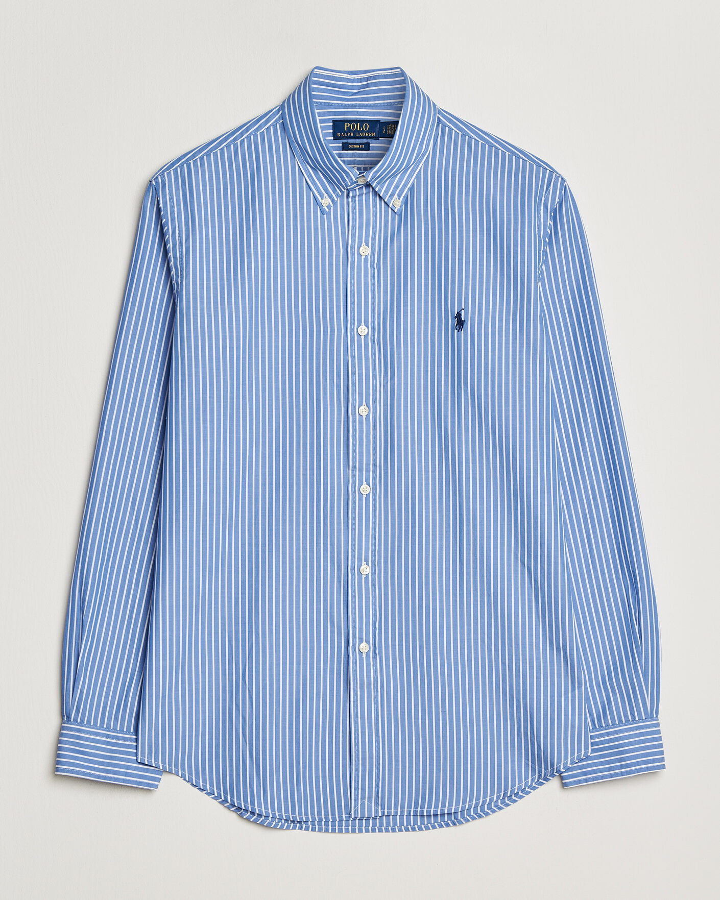Mies | Kauluspaidat | Polo Ralph Lauren | Custom Fit Poplin Striped Shirt Medium Blue