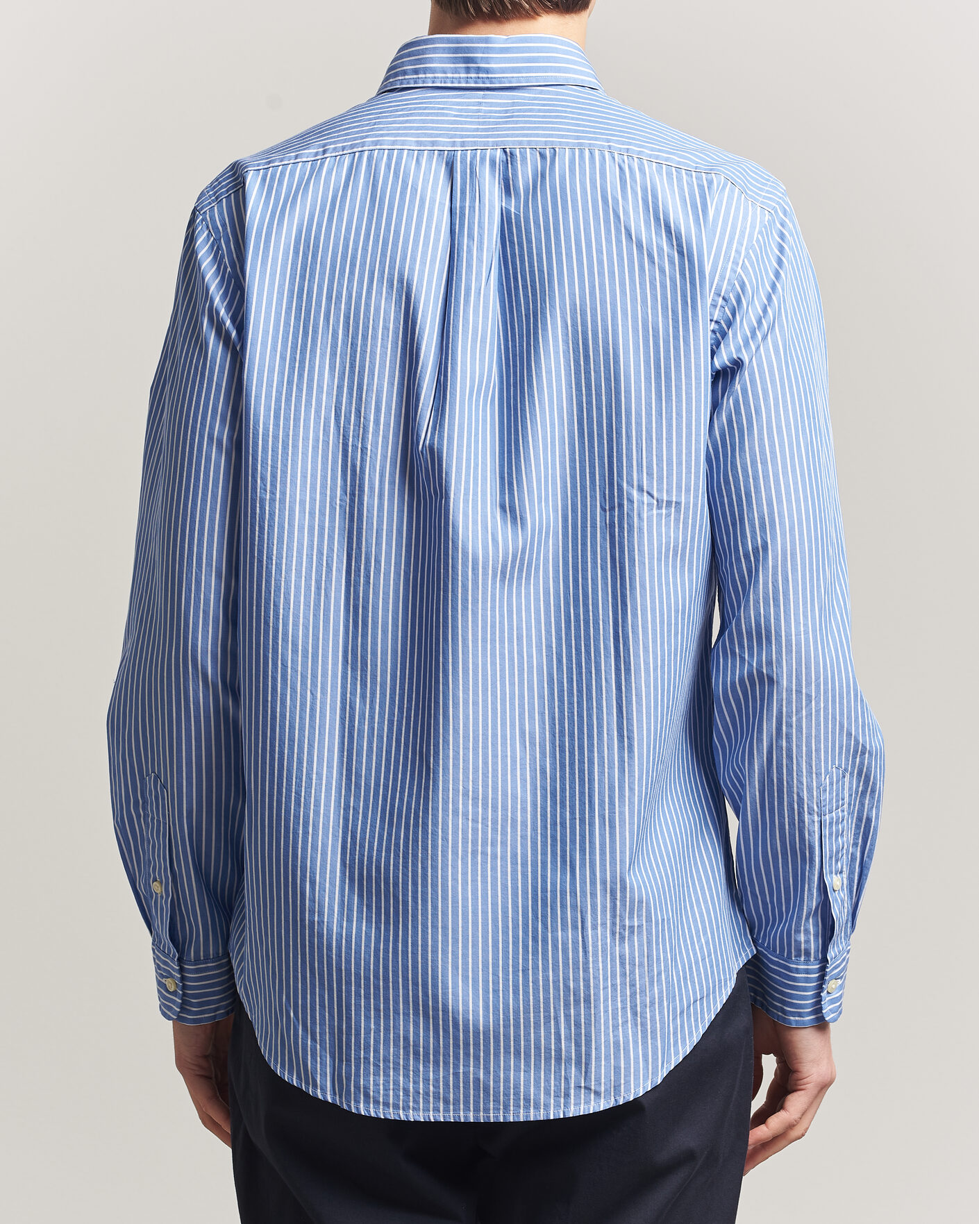 Mies | Kauluspaidat | Polo Ralph Lauren | Custom Fit Poplin Striped Shirt Medium Blue