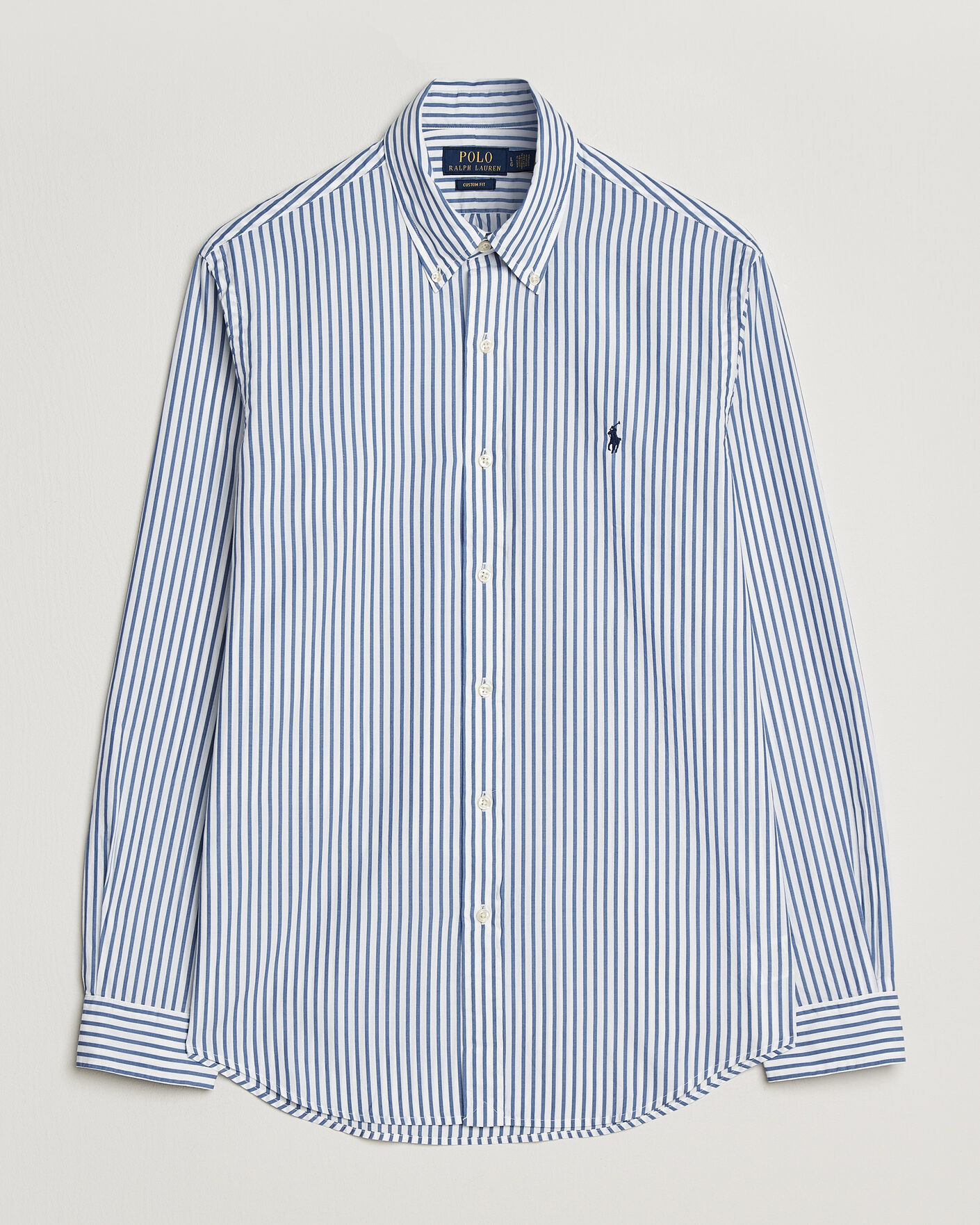 Mies | Kauluspaidat | Polo Ralph Lauren | Custom Fit Poplin Striped Shirt Blue