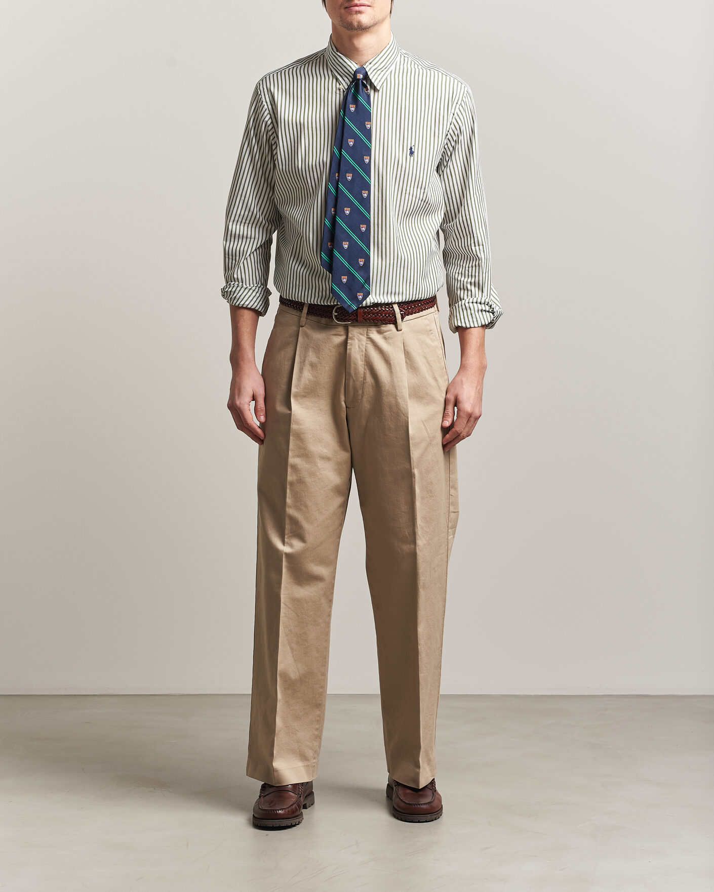 Mies | Kauluspaidat | Polo Ralph Lauren | Custom Fit Poplin Striped Shirt Garden Trail