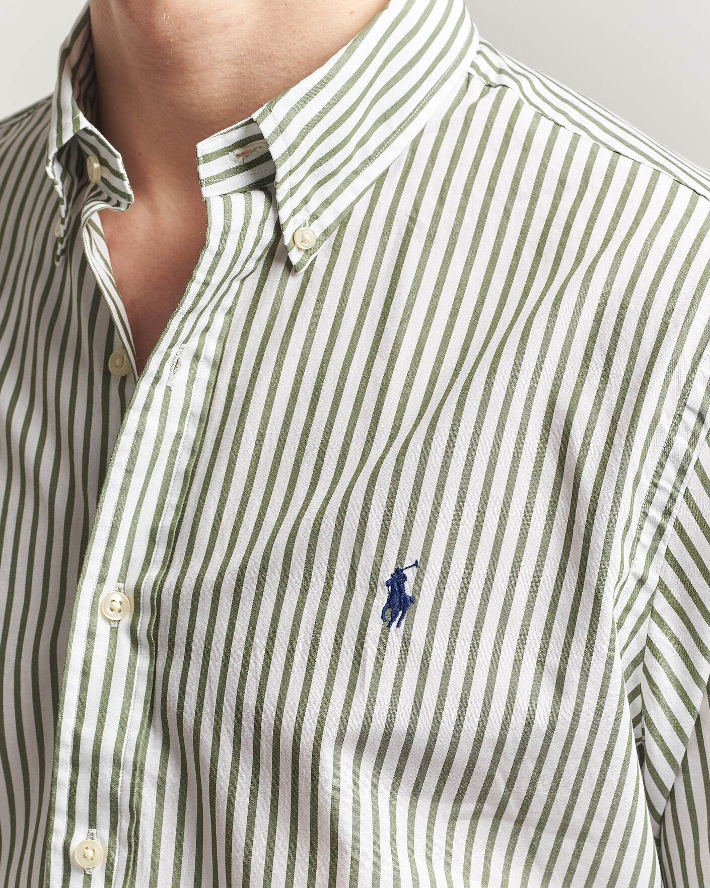 Mies | Kauluspaidat | Polo Ralph Lauren | Custom Fit Poplin Striped Shirt Garden Trail