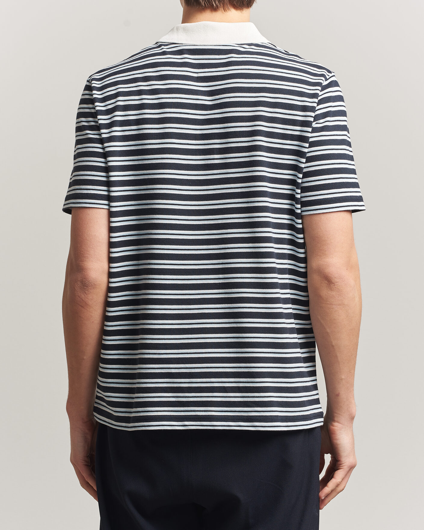Mies | Pikeet | A.P.C. | Oscar Striped Polo Dark Navy