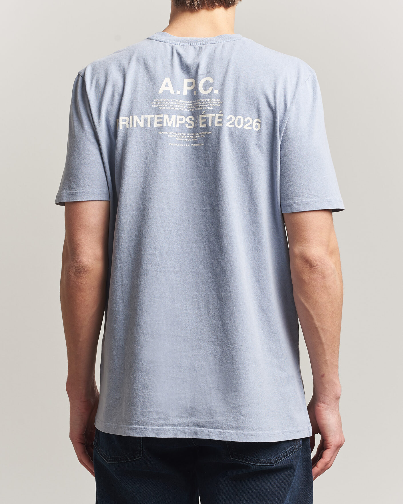 Mies | T-paidat | A.P.C. | Printed Crew Neck T-Shirt Light Blue