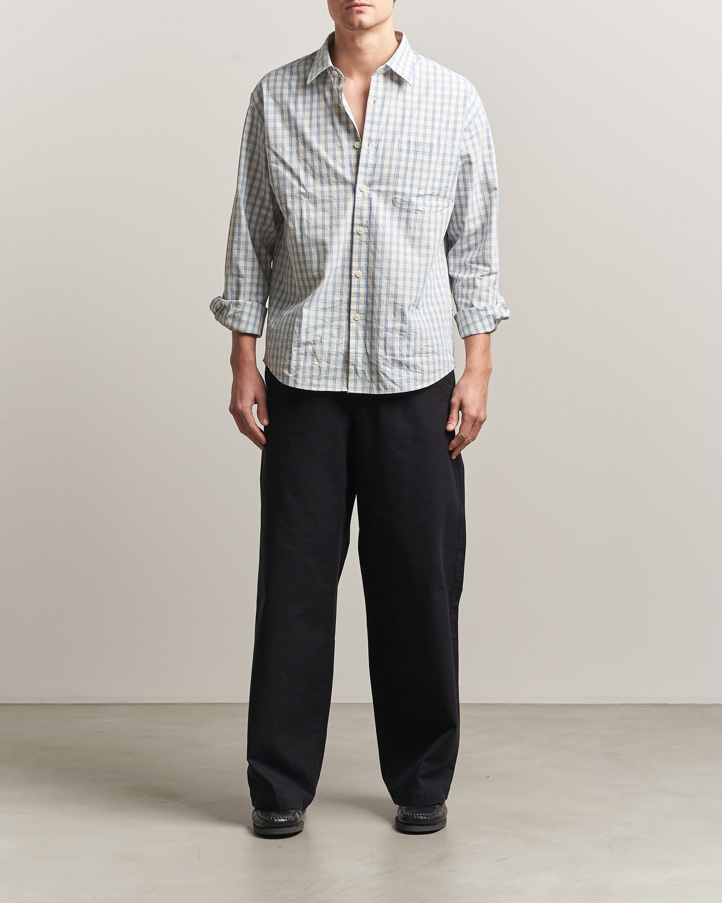 Mies | Housut | A.P.C. | Lou Cotton/Linen Drawstring Trousers Faded Black
