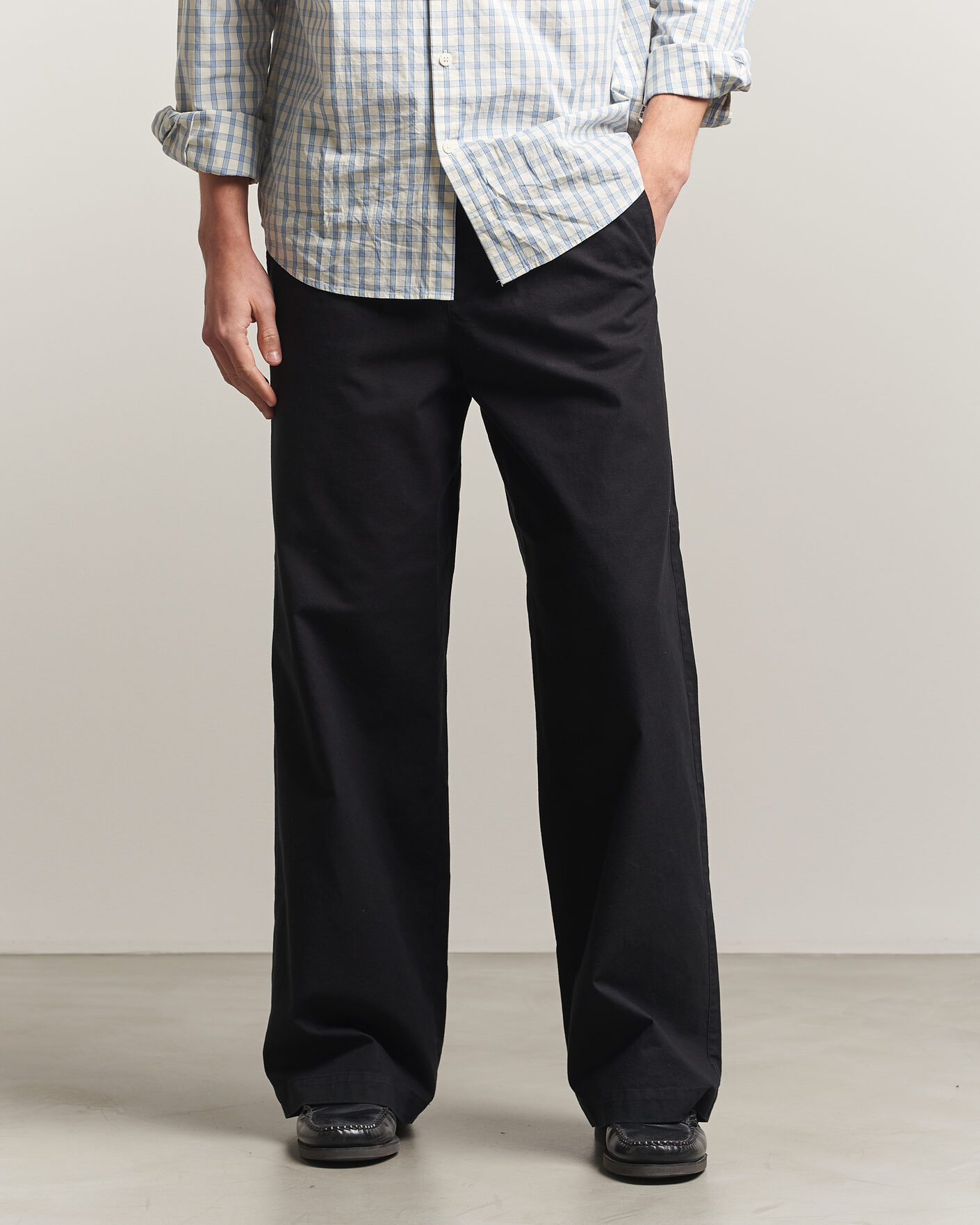 Mies | Housut | A.P.C. | Lou Cotton/Linen Drawstring Trousers Faded Black