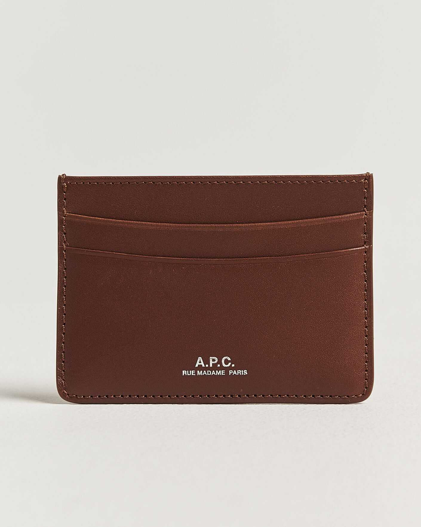 Mies | Lompakot | A.P.C. | Calf Leather Card Holder Hazelnut