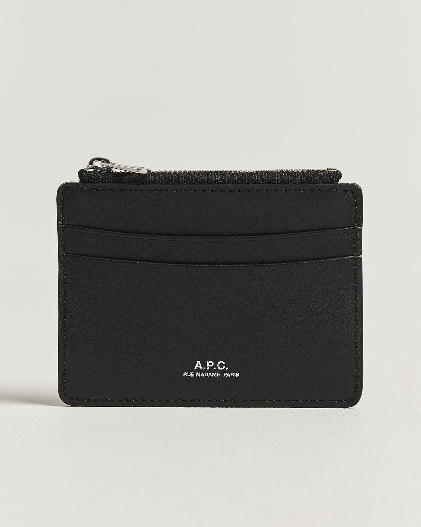 Mies | Lompakot | A.P.C. | Zip Calf Leather Card Holder Black