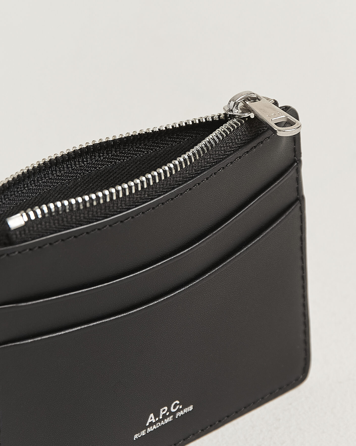 Mies | Lompakot | A.P.C. | Zip Calf Leather Card Holder Black