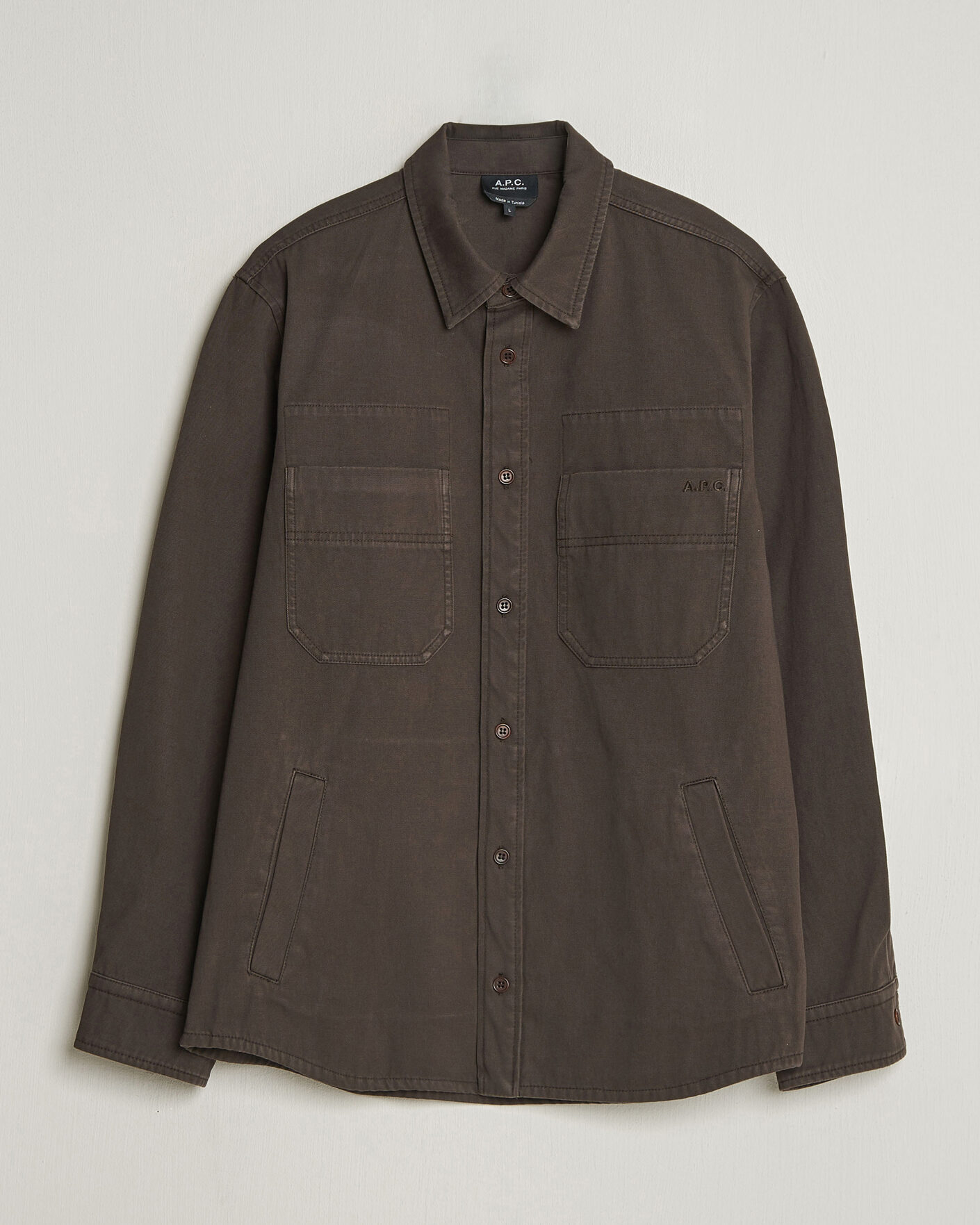 Mies | Kauluspaidat | A.P.C. | Noah Cotton Overshirt Dark Brown