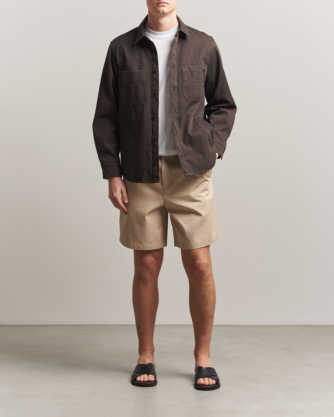 Mies | Kauluspaidat | A.P.C. | Noah Cotton Overshirt Dark Brown