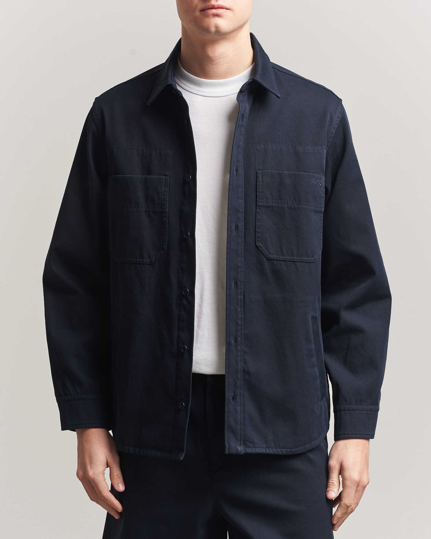 Mies | Kauluspaidat | A.P.C. | Noah Cotton Overshirt Dark Navy