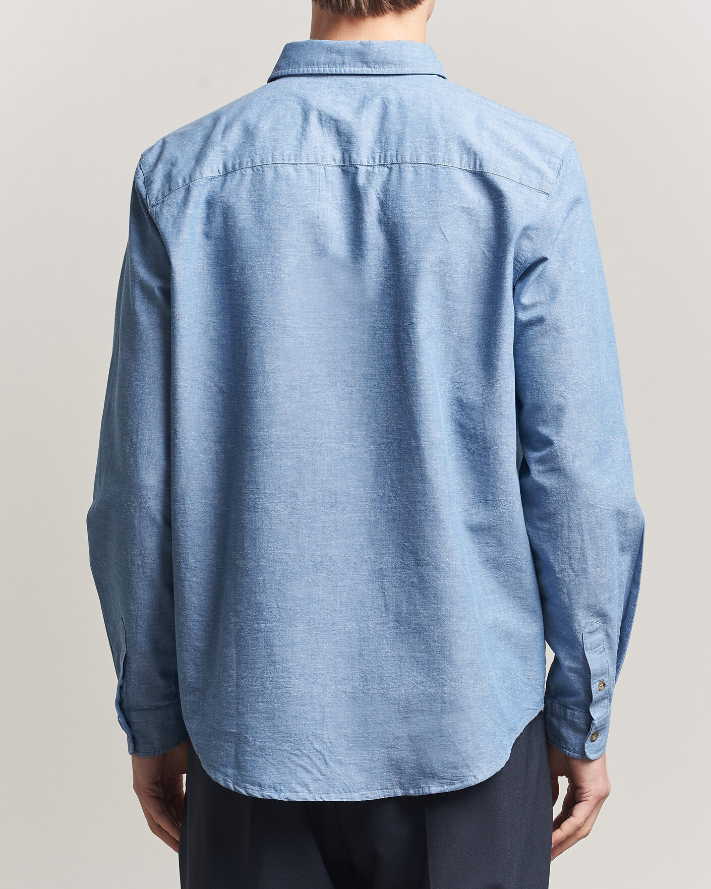 Mies | Kauluspaidat | A.P.C. | Harris Cotton/Linen Shirt Blue