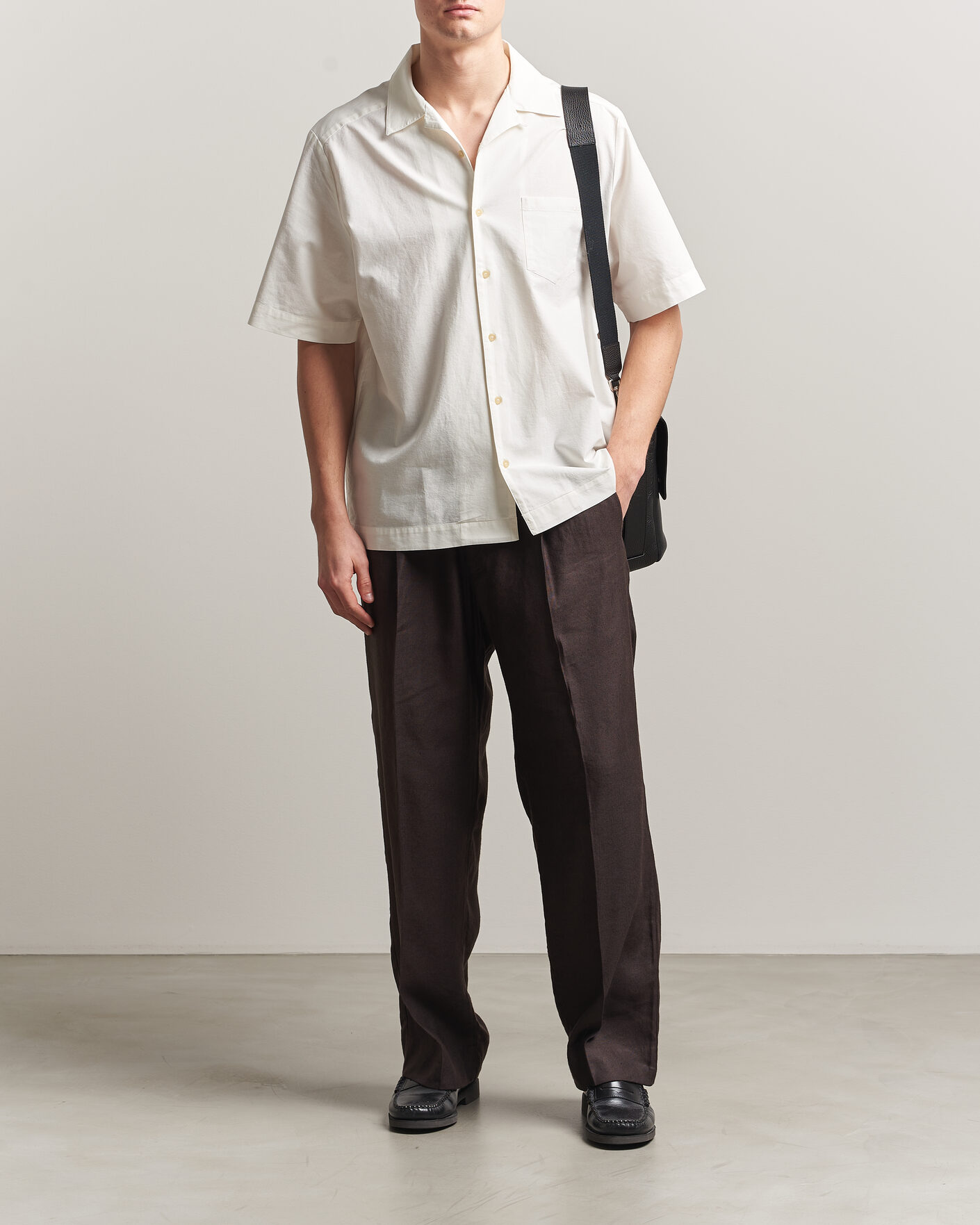 Mies | Kauluspaidat | A.P.C. | Jude Cotton/Linen Short Sleeve Shirt White