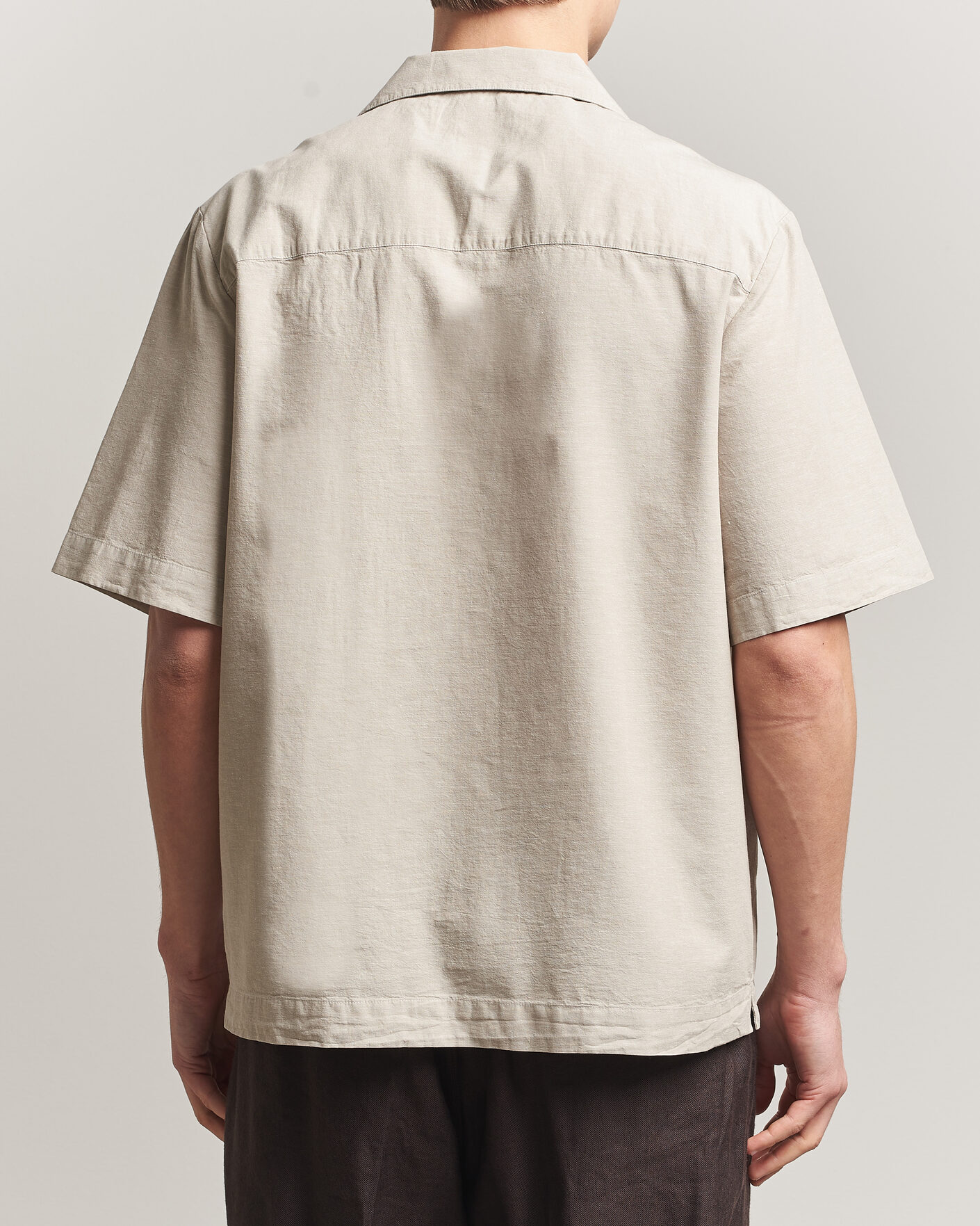 Mies | Kauluspaidat | A.P.C. | Jude Cotton/Linen Short Sleeve Shirt Sage Green