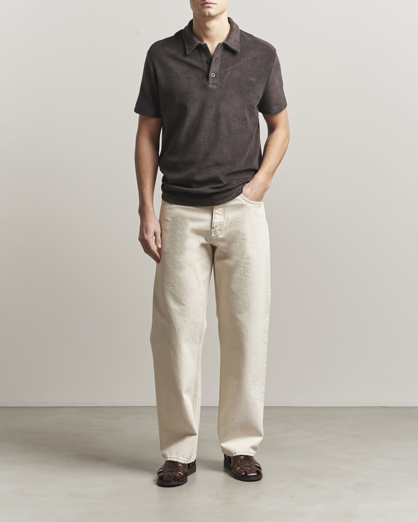 Mies | Pikeet | A.P.C. | Julian Cotton Knitted Polo Brown