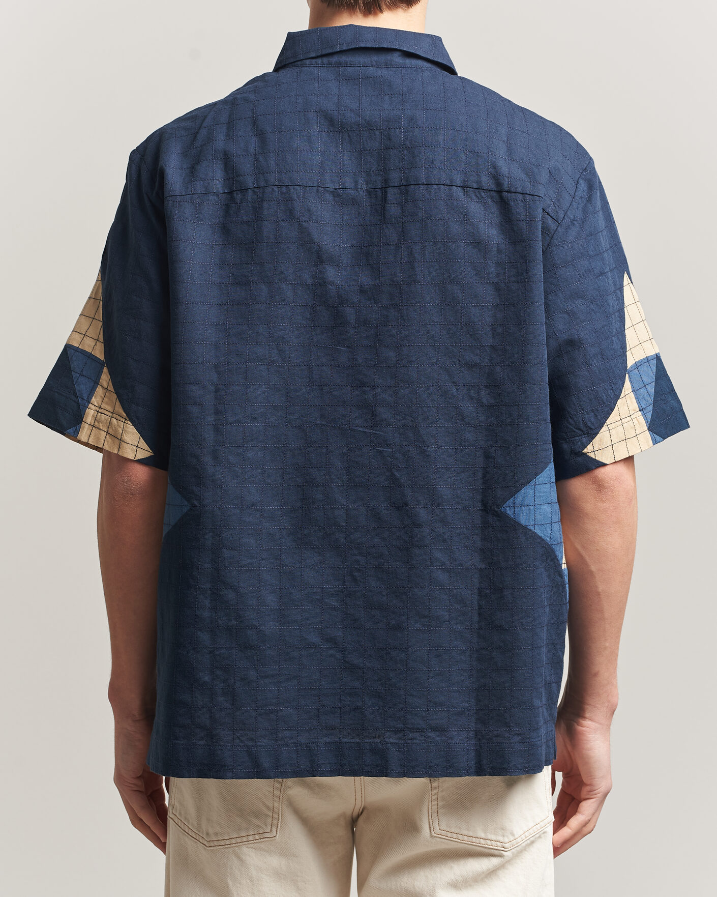 Mies | Kauluspaidat | A.P.C. | Patchwork Short Sleeve Indigo