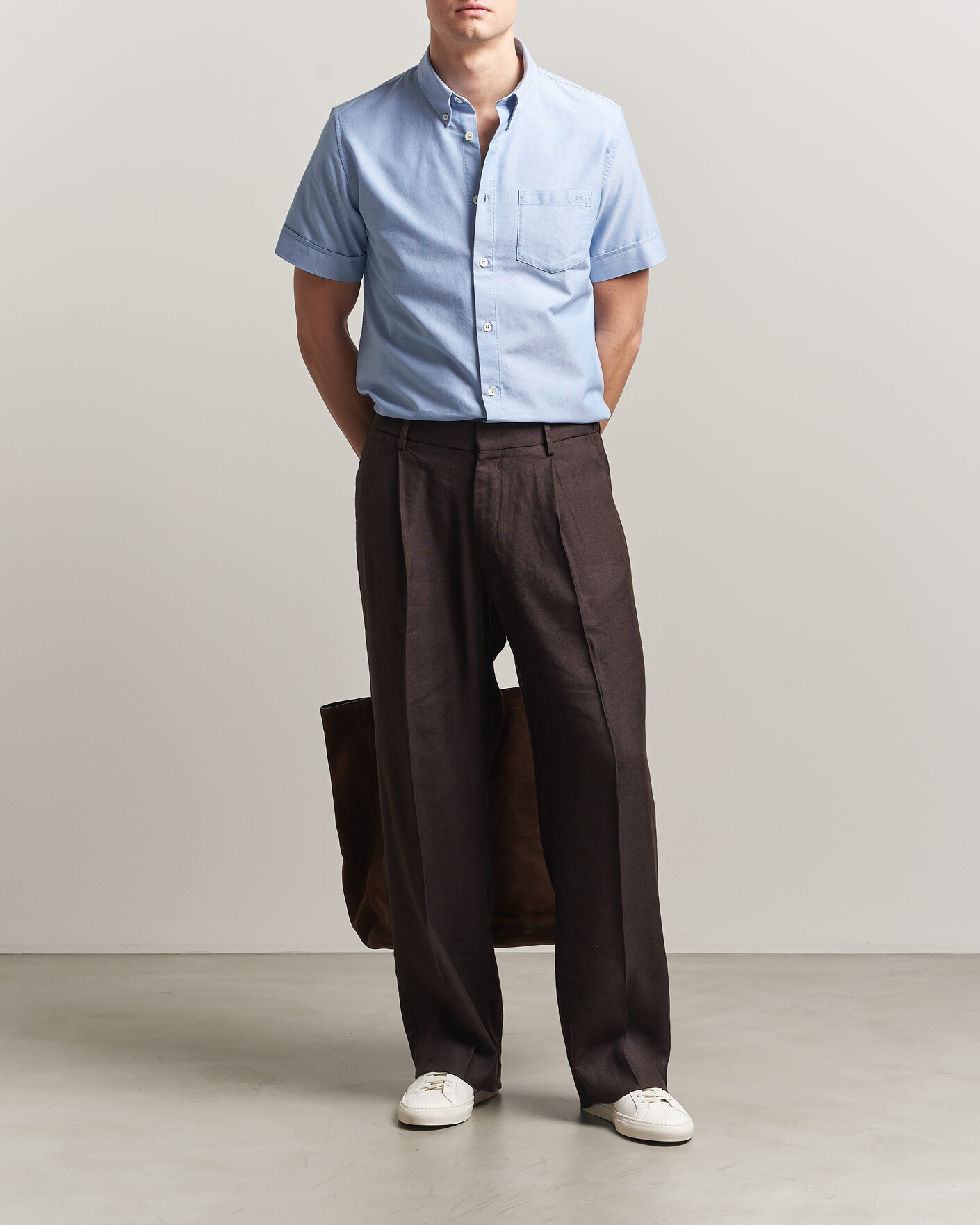 Mies | Kauluspaidat | A.P.C. | Jack Short Sleeve Shirt Light Blue