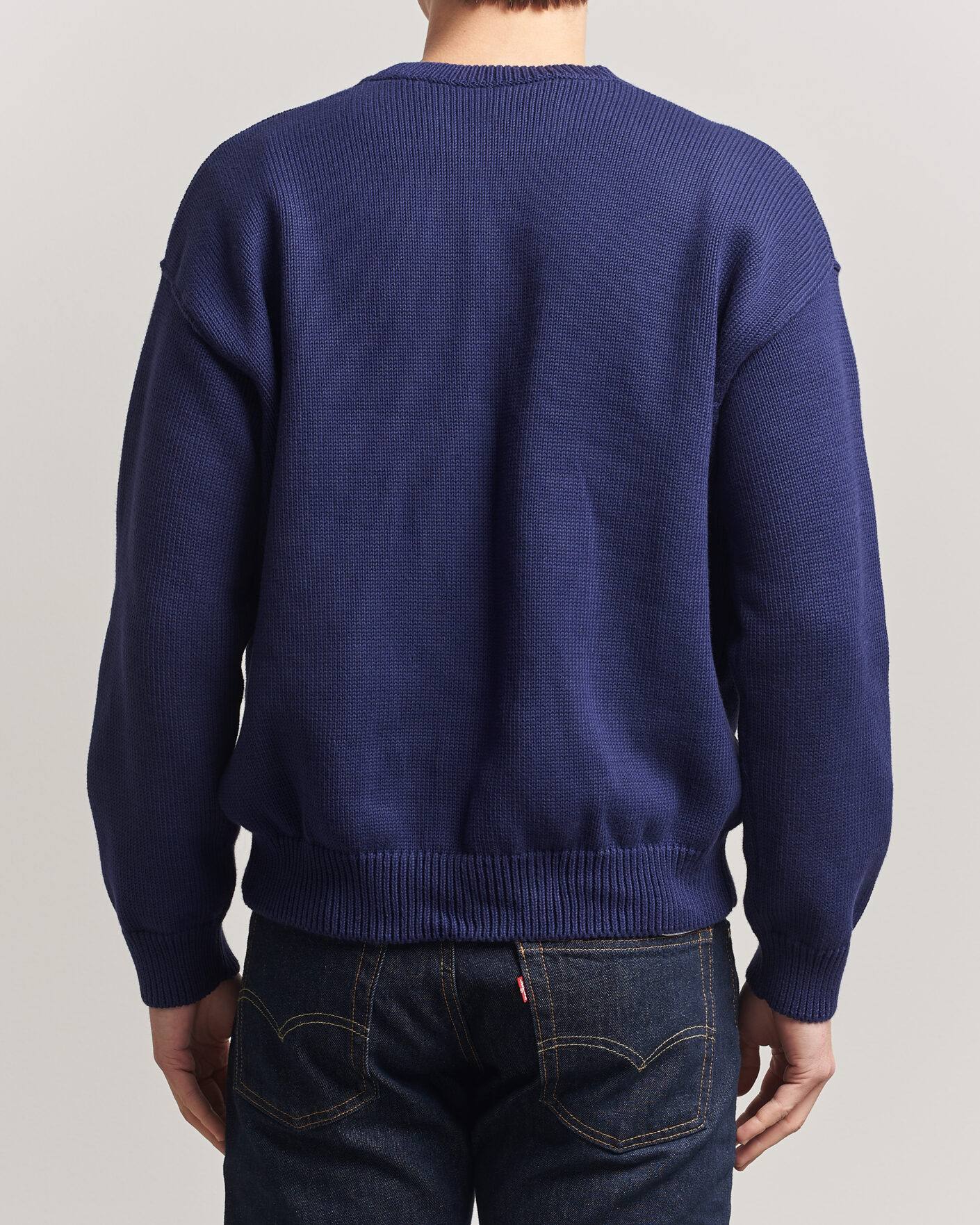 Mies | Puserot | A.P.C. | Leo Cotton Knitted Sweater Dark Blue