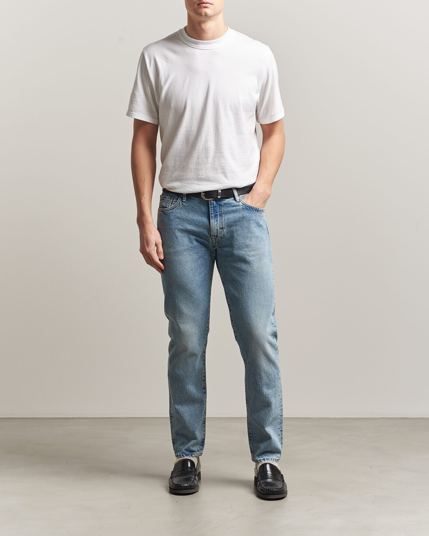Mies | Farkut | EDWIN | Regular Tapered Jeans Used Light Blue