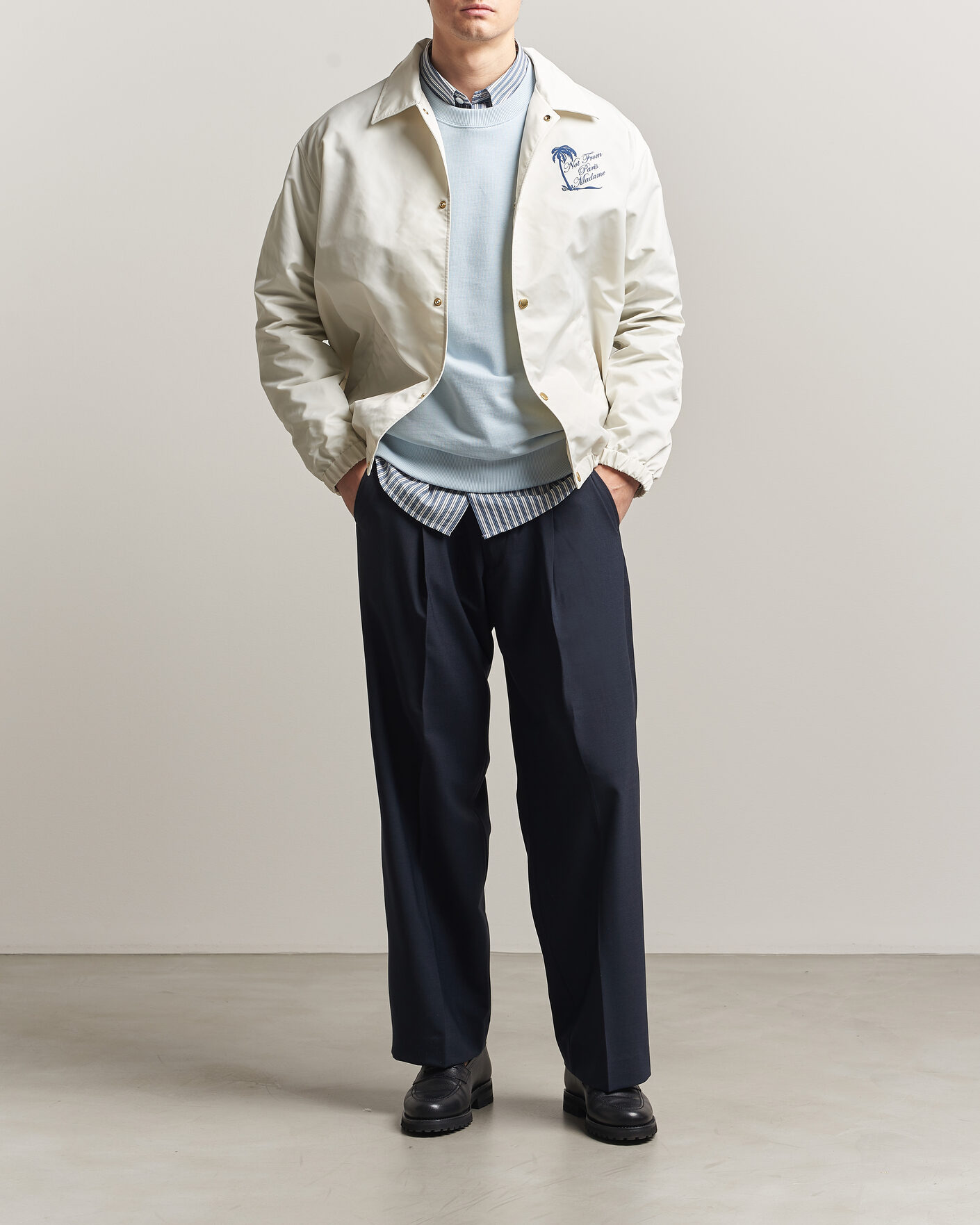 Mies | Takit | Drôle de Monsieur | Palmier Slogan Coach Jacket Off White