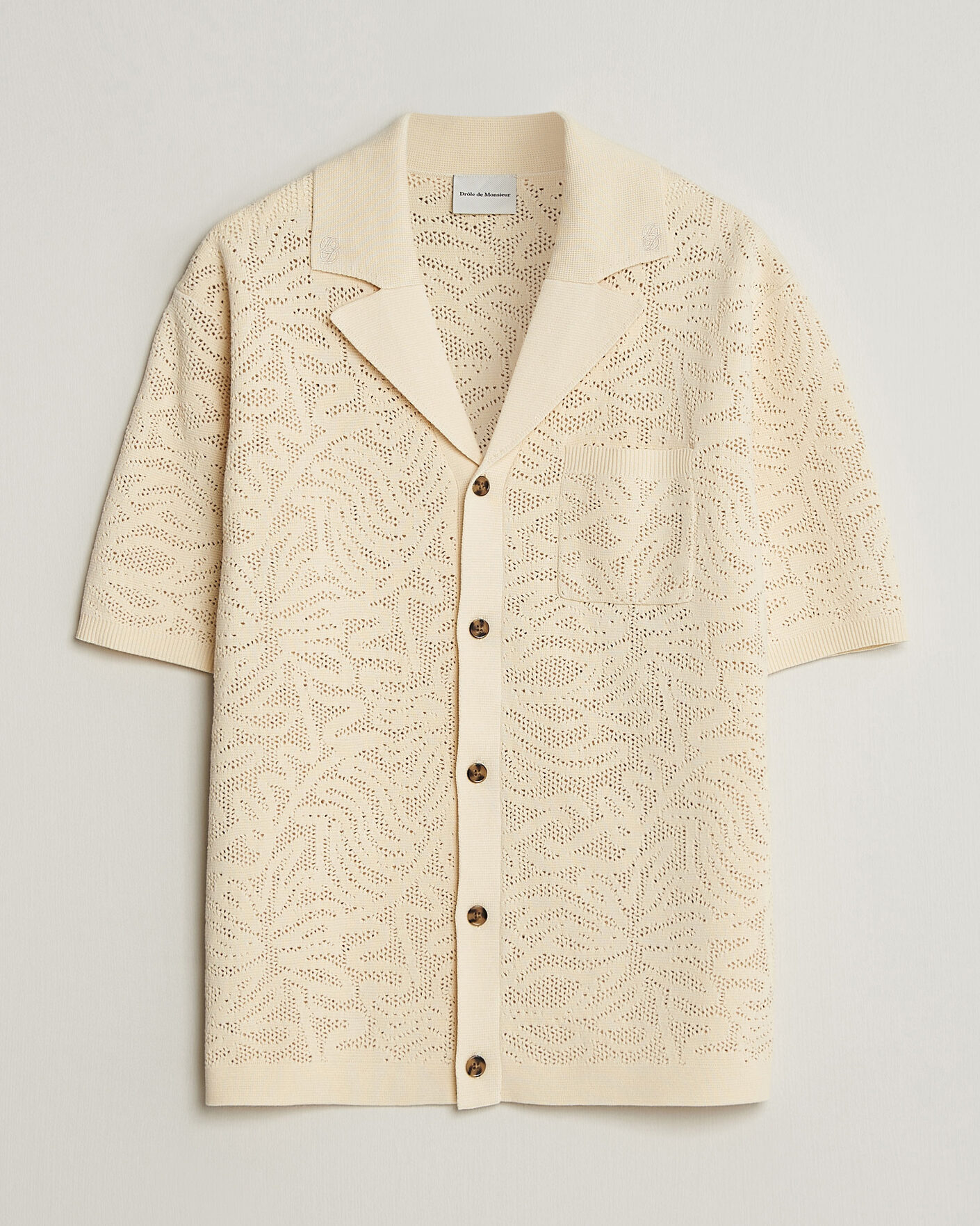 Mies | Kauluspaidat | Drôle de Monsieur | Knitted Resort Shirt Off White