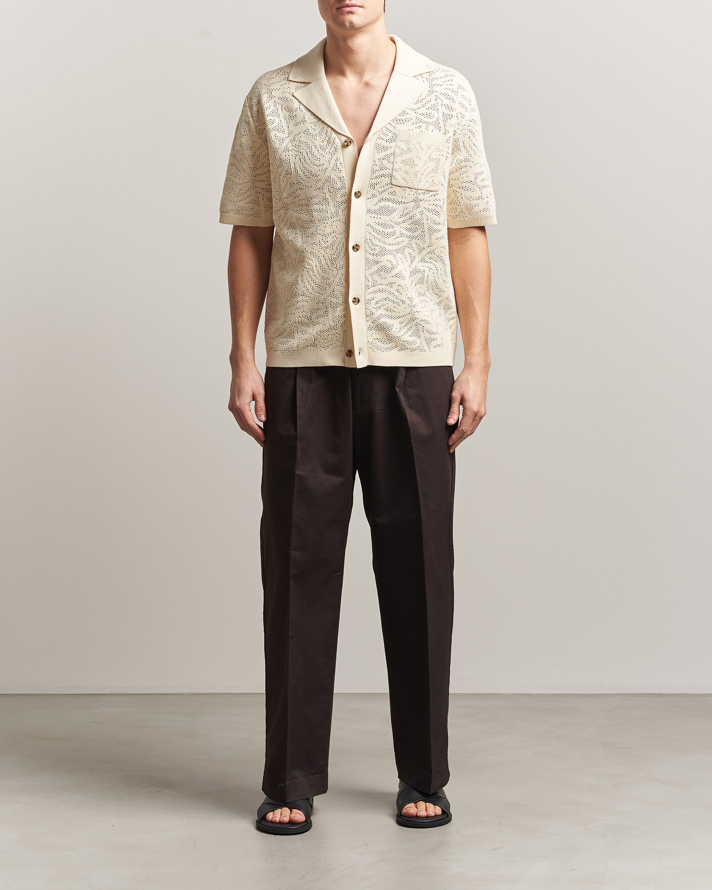 Mies | Kauluspaidat | Drôle de Monsieur | Knitted Resort Shirt Off White