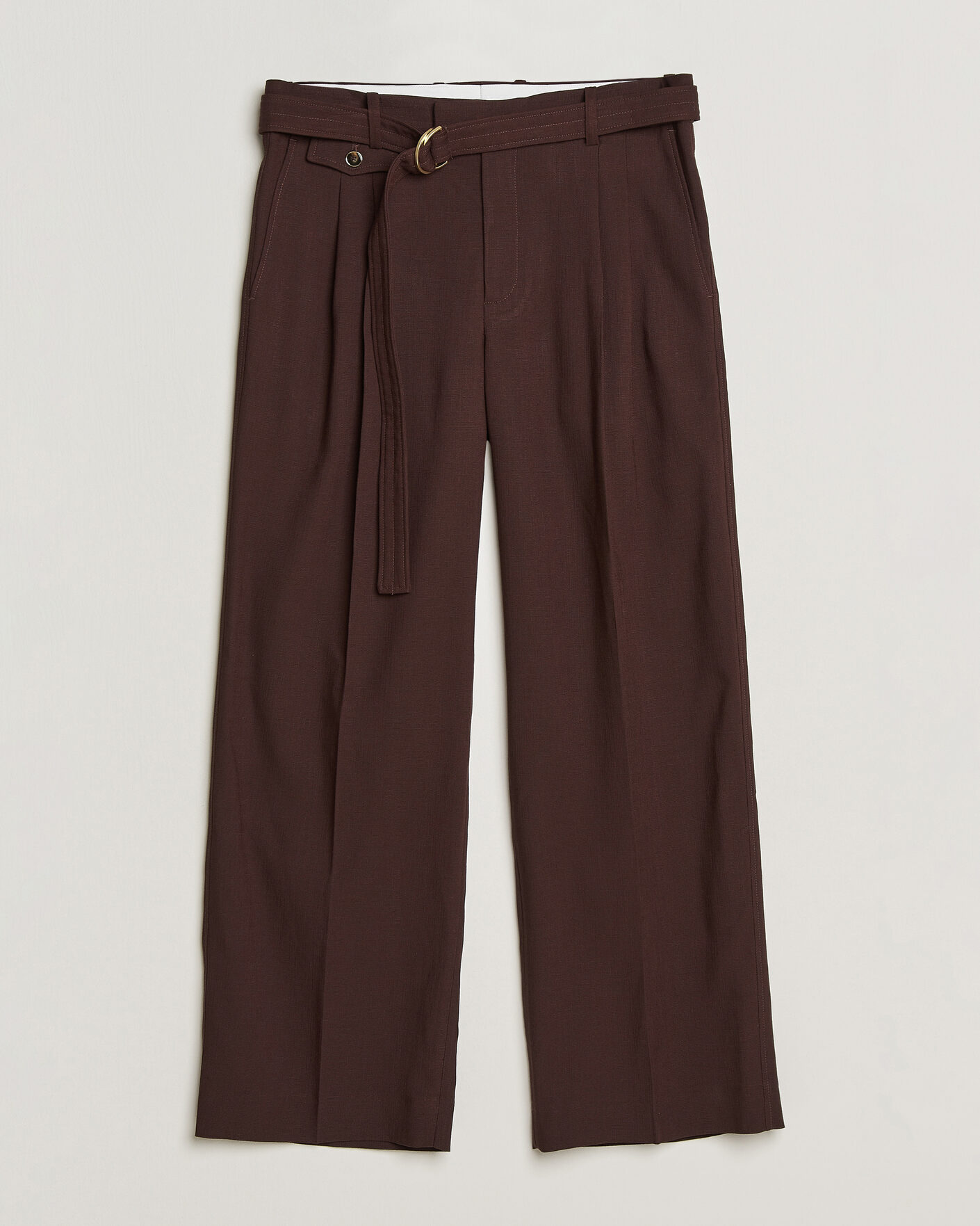 Mies | Housut | Drôle de Monsieur | Viscose Pleated Trousers Brown