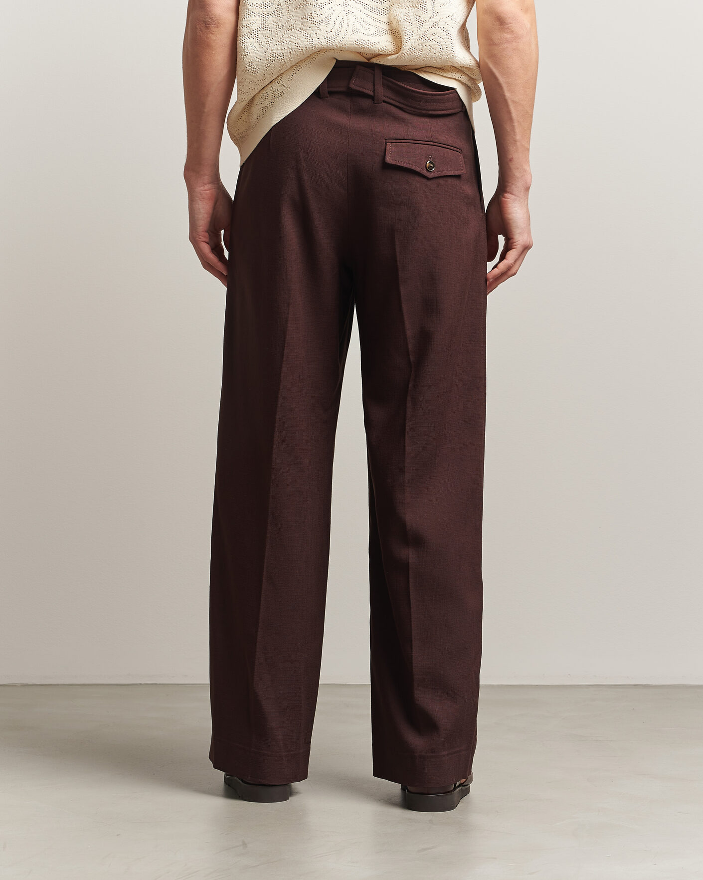 Mies | Housut | Drôle de Monsieur | Viscose Pleated Trousers Brown