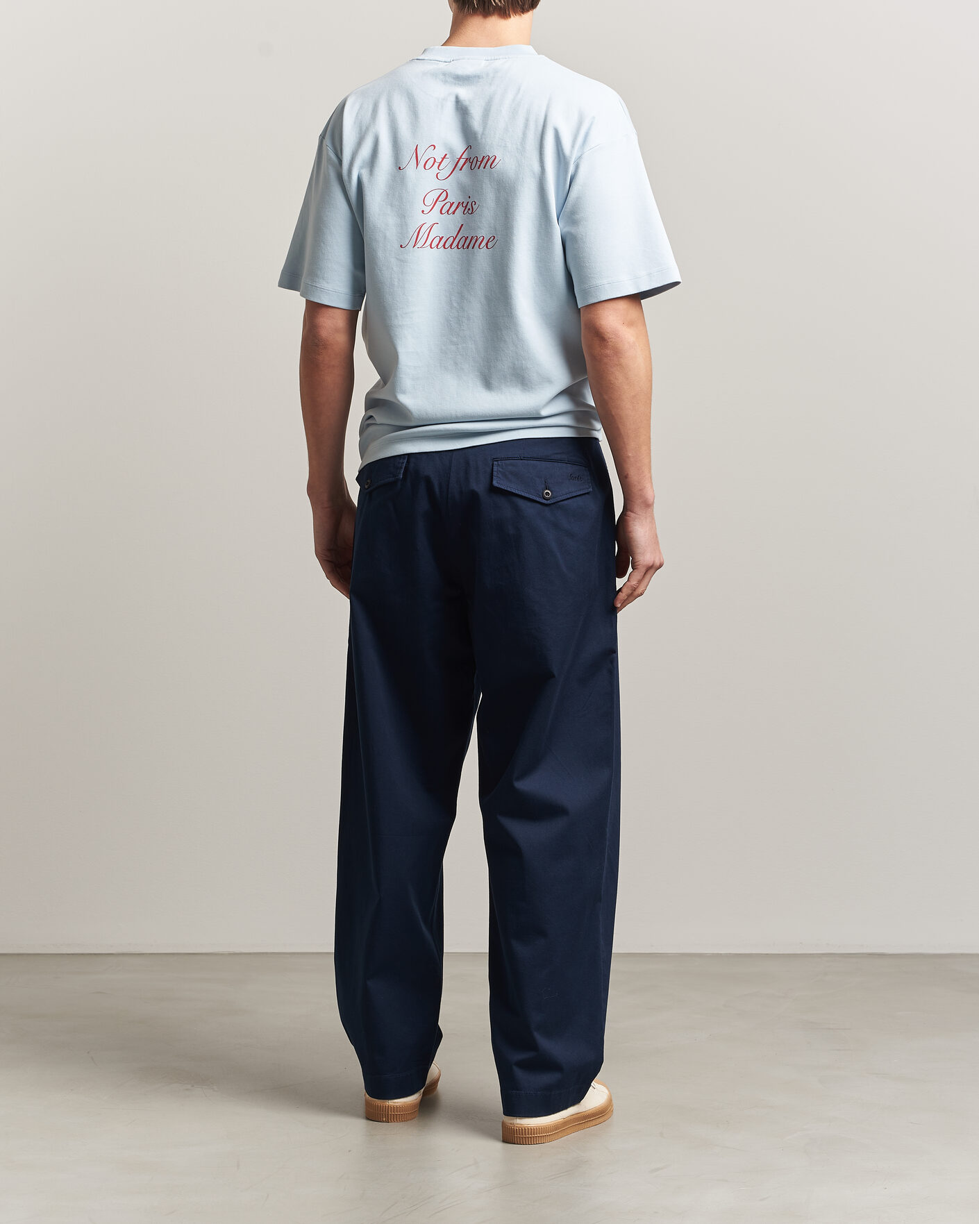 Mies | T-paidat | Drôle de Monsieur | Slogan Cursive T-Shirt Light Blue