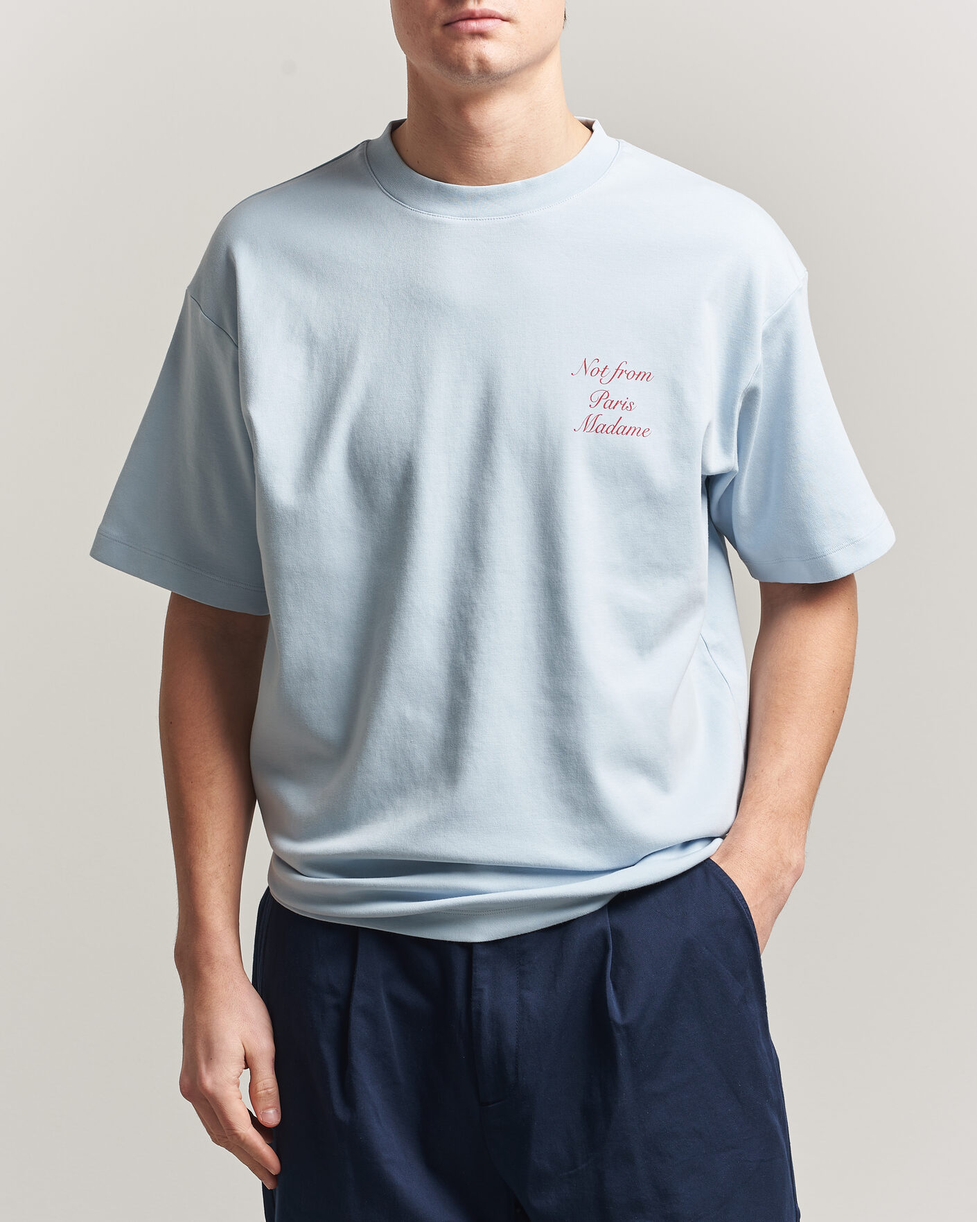 Mies | T-paidat | Drôle de Monsieur | Slogan Cursive T-Shirt Light Blue