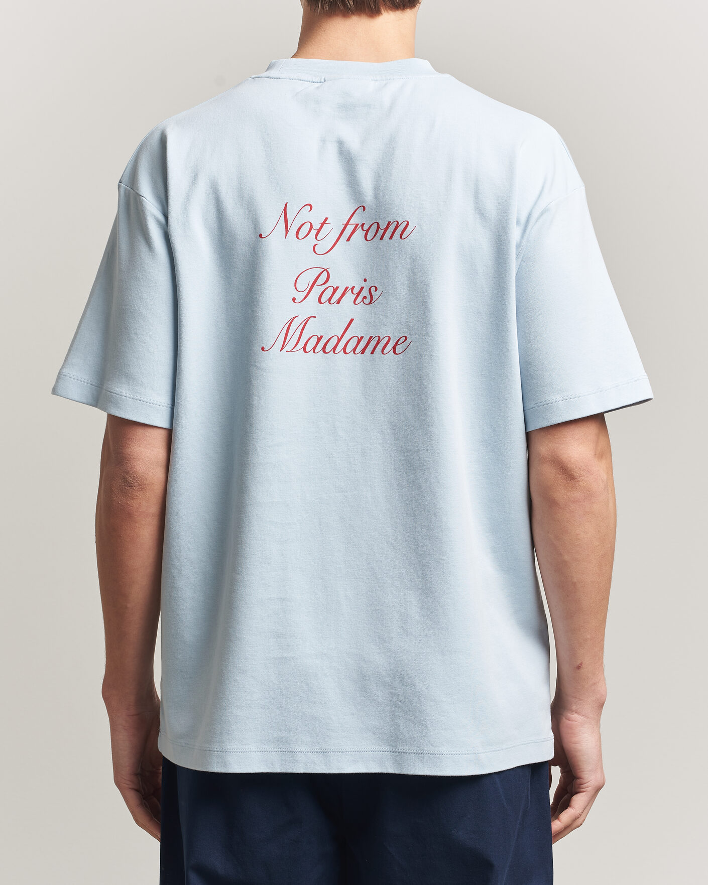 Mies | T-paidat | Drôle de Monsieur | Slogan Cursive T-Shirt Light Blue