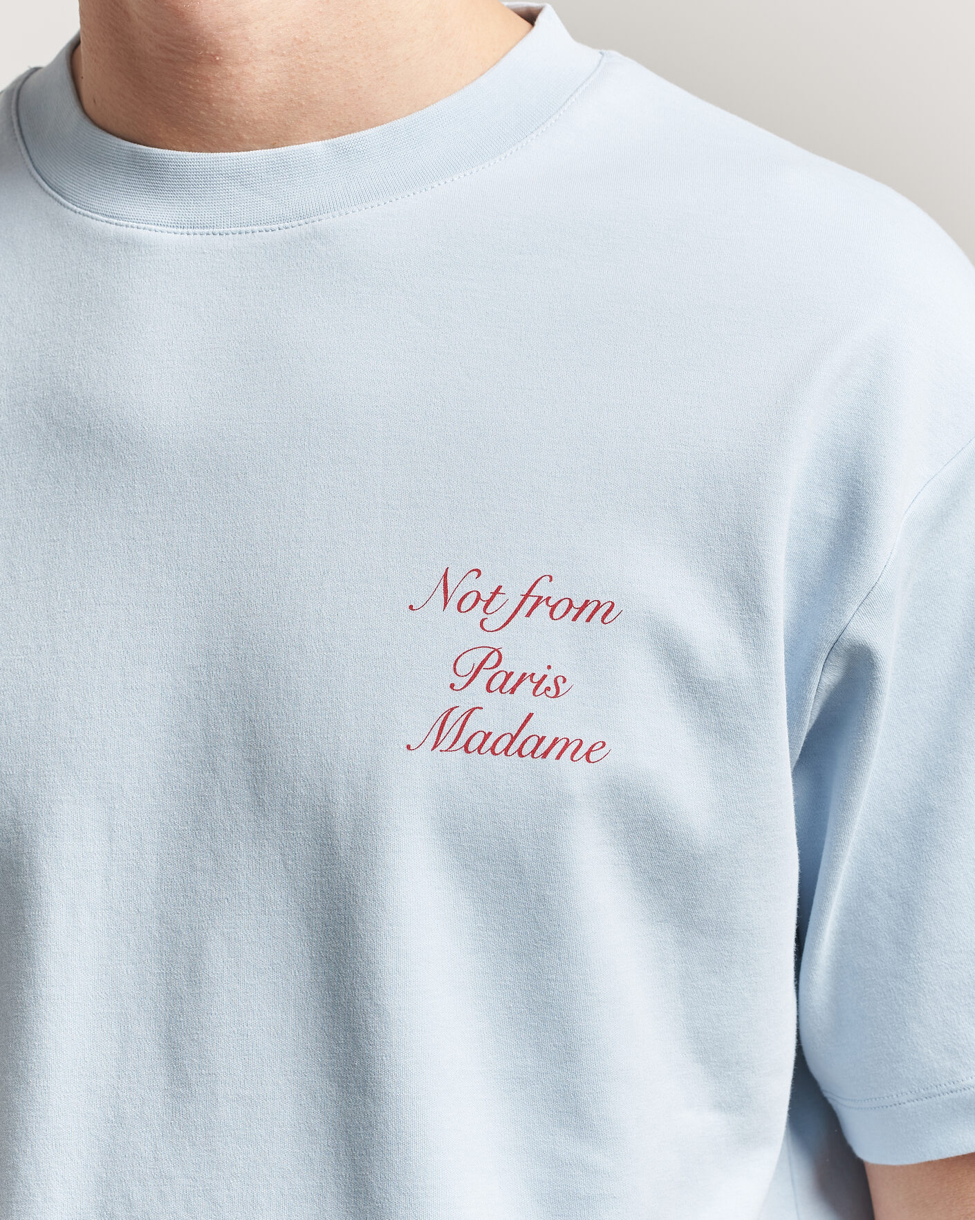 Mies | T-paidat | Drôle de Monsieur | Slogan Cursive T-Shirt Light Blue