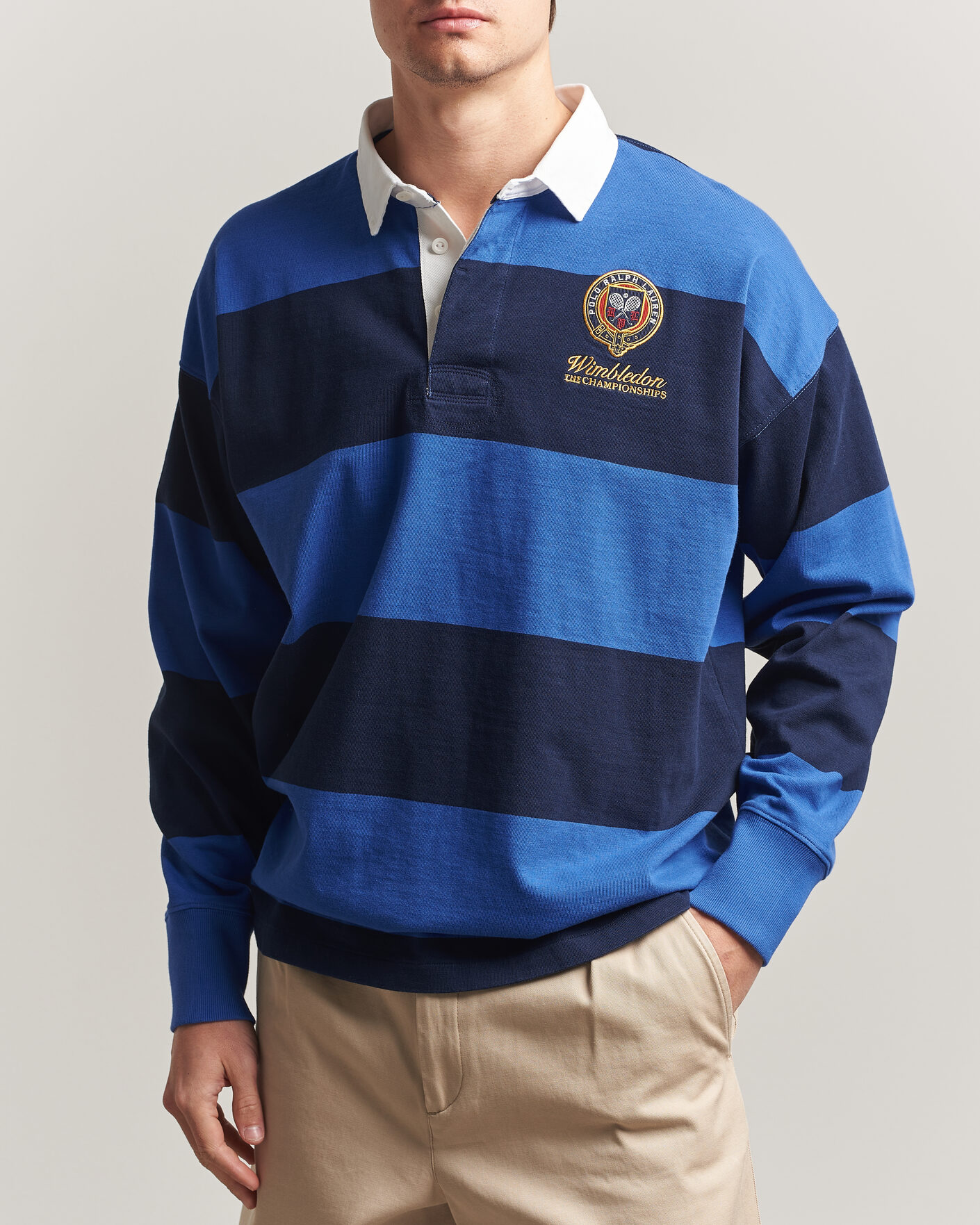 Mies | Puserot | Polo Ralph Lauren | Striped Rugby Pullover Collegiate Blue