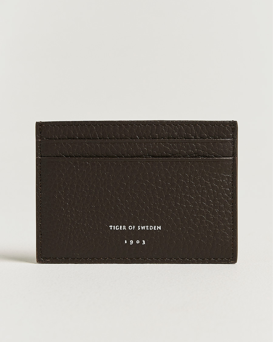 Mies | Lompakot | Tiger of Sweden | Wharf Leather Card Holder Dark Brown
