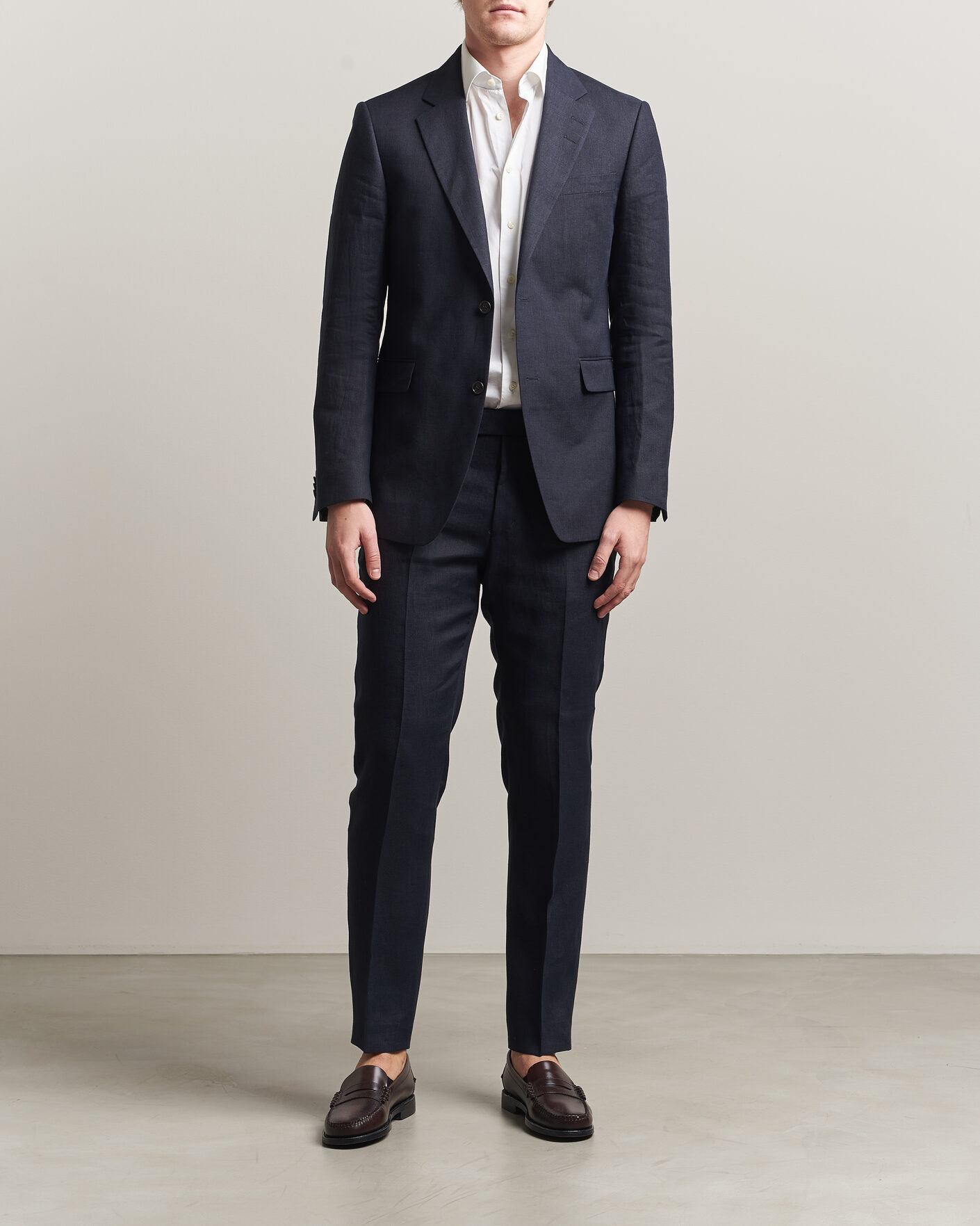 Mies | Housut | Tiger of Sweden | Tenuta Linen Suit Trousers Midnight Blue