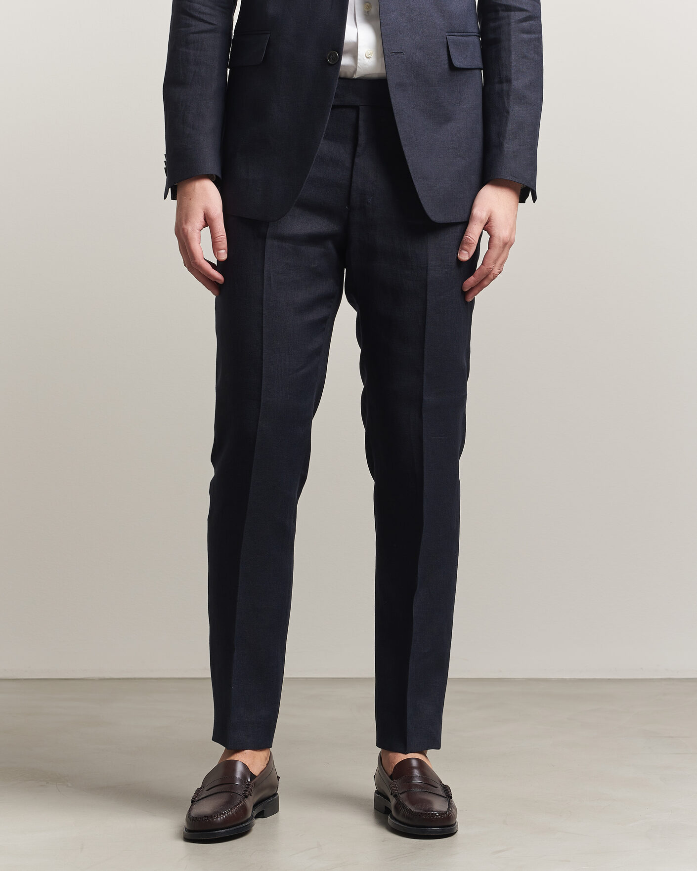 Mies | Housut | Tiger of Sweden | Tenuta Linen Suit Trousers Midnight Blue
