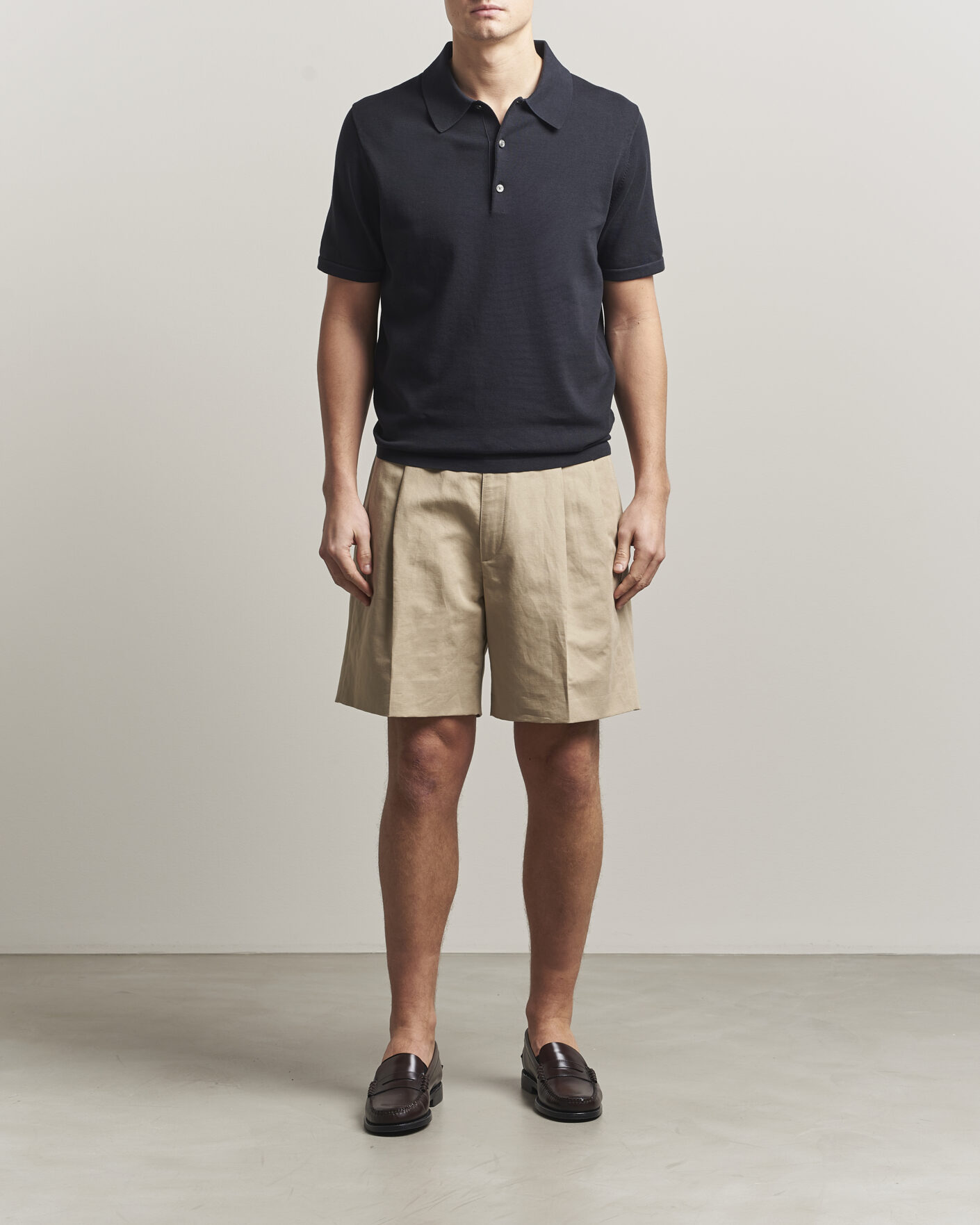 Mies | Pikeet | Tiger of Sweden | Erros Cotton Knitted Polo Light Ink
