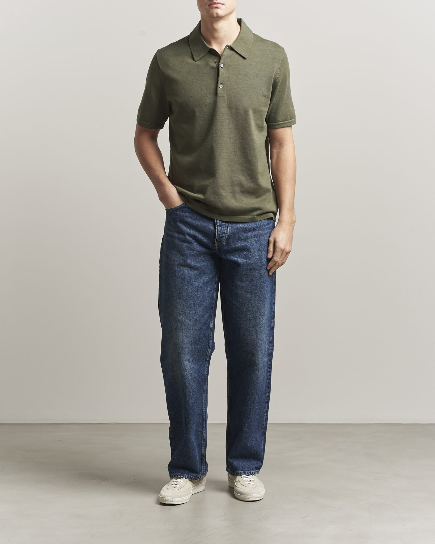 Mies | Pikeet | Tiger of Sweden | Erros Cotton Knitted Polo Kalamata Green
