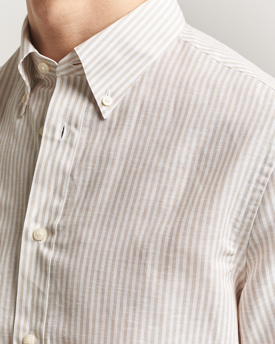 Mies | Kauluspaidat | Tiger of Sweden | Bjorn Cotton/Linen Striped Shirt Tehina