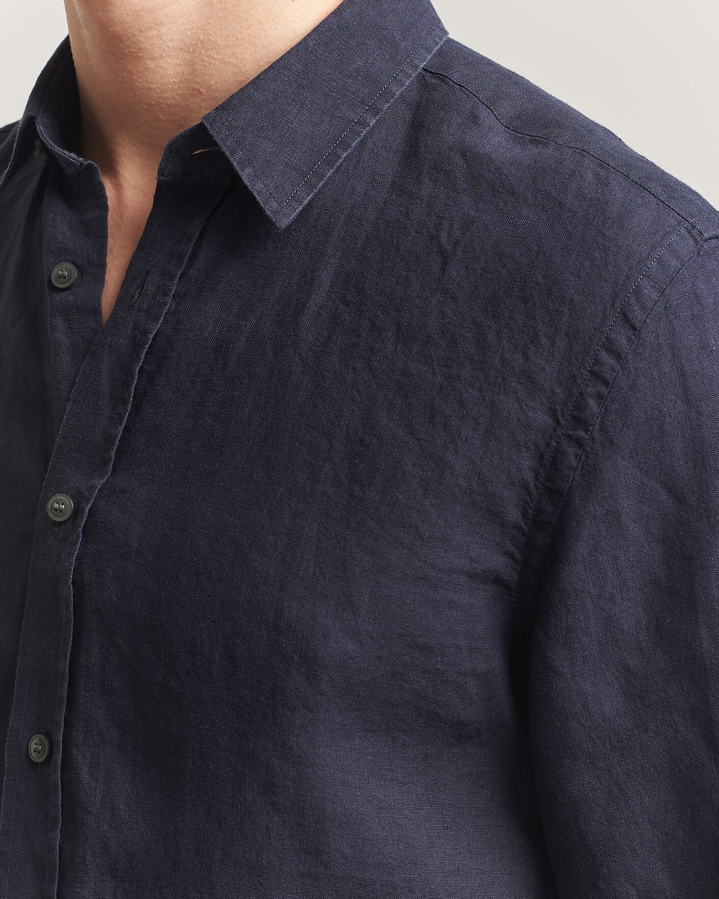 Mies | Kauluspaidat | Tiger of Sweden | Spenser Linen Shirt Midnight Blue