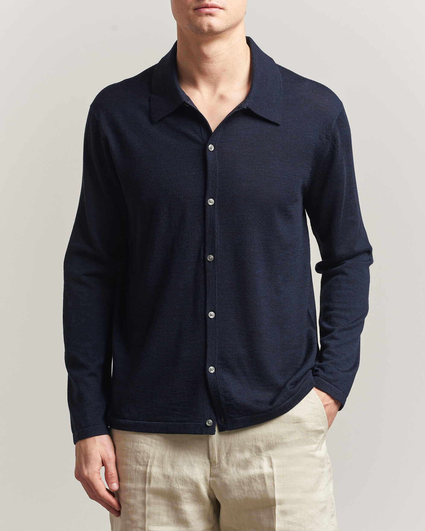Mies | Puserot | Tiger of Sweden | Verklin Merino Knitted Cardigan Light Ink
